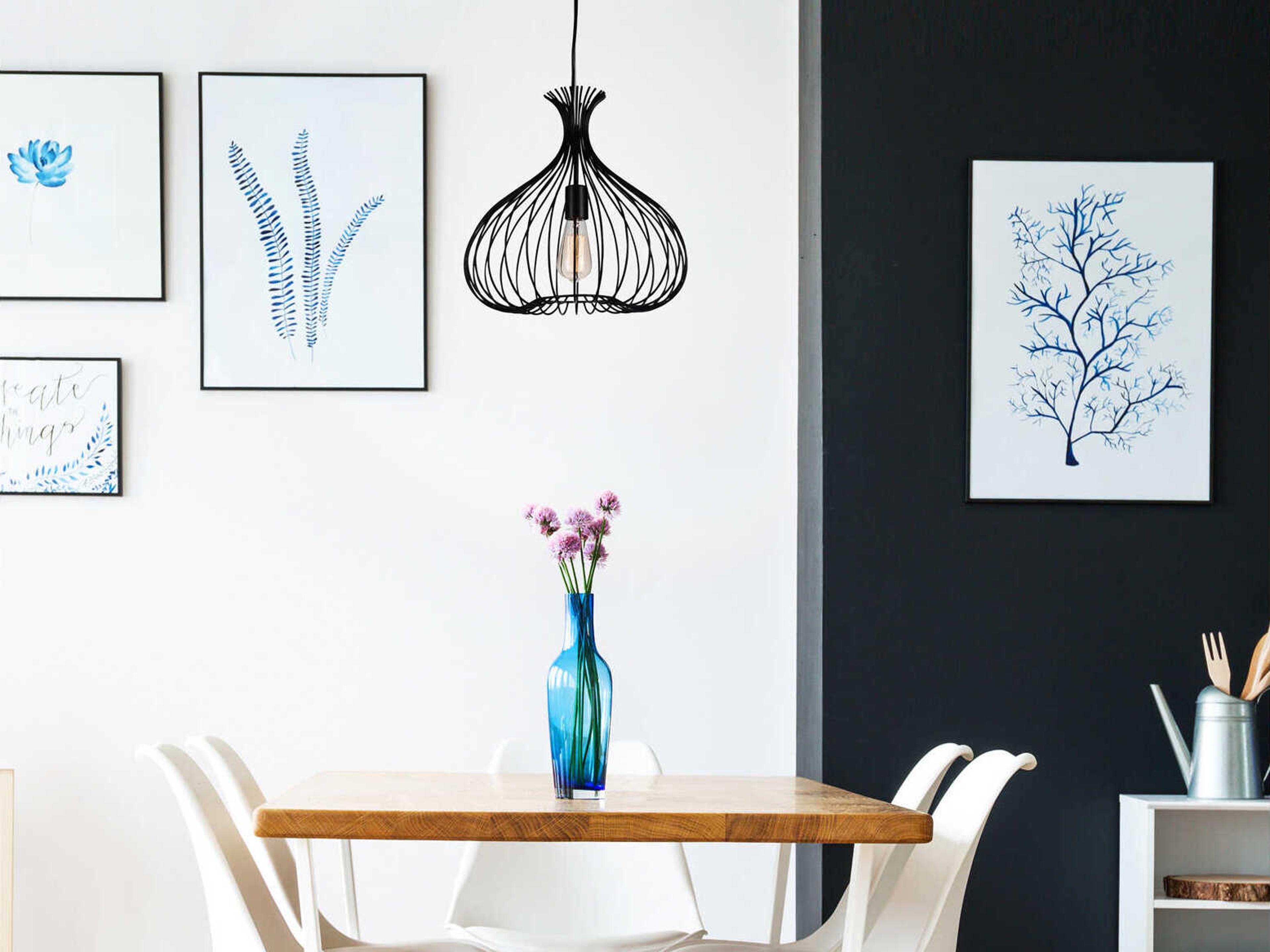 CWI Lighting Darleen 1-Light Black Pendant