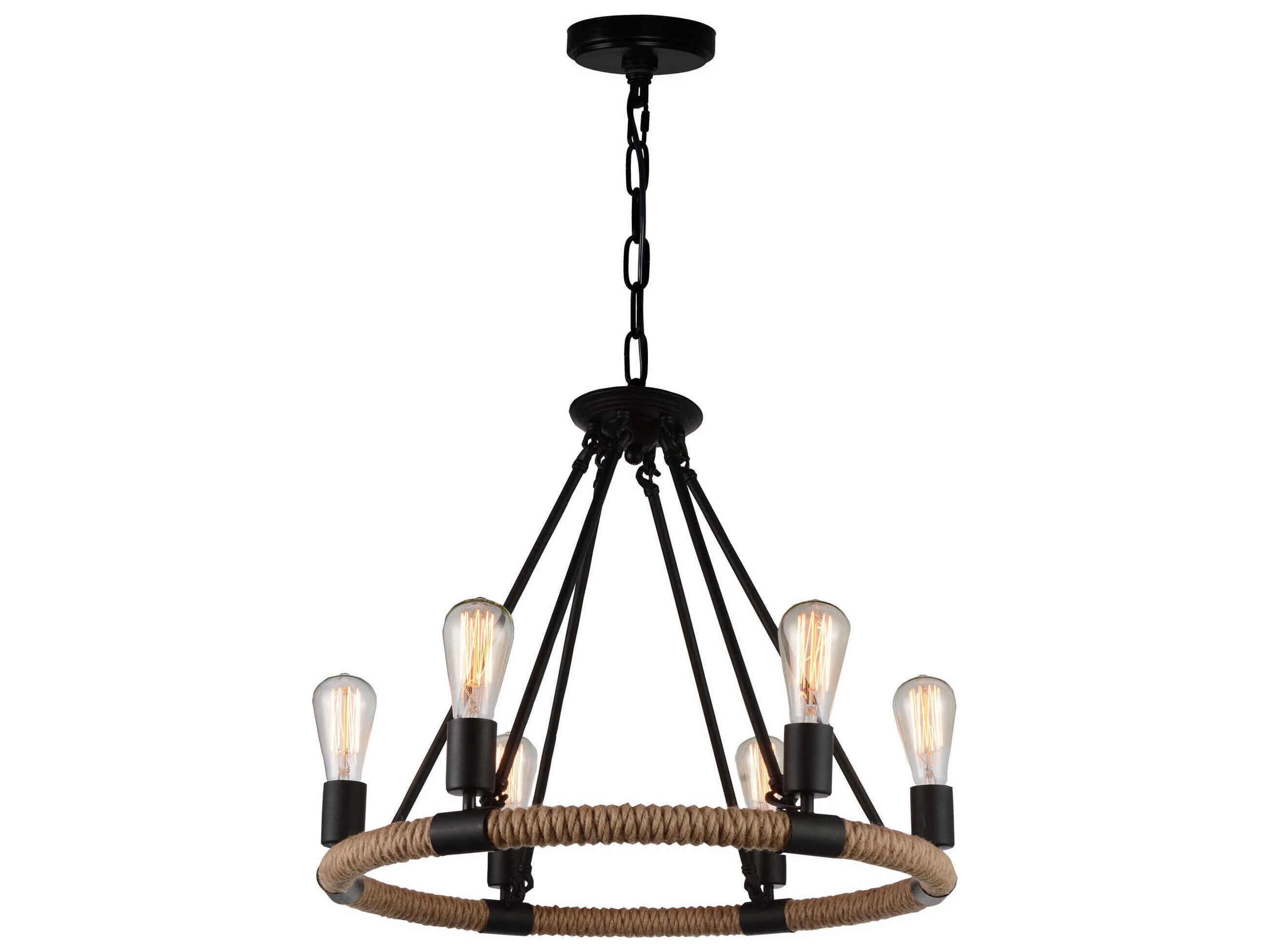 Ganges 6-Light Black Pendant