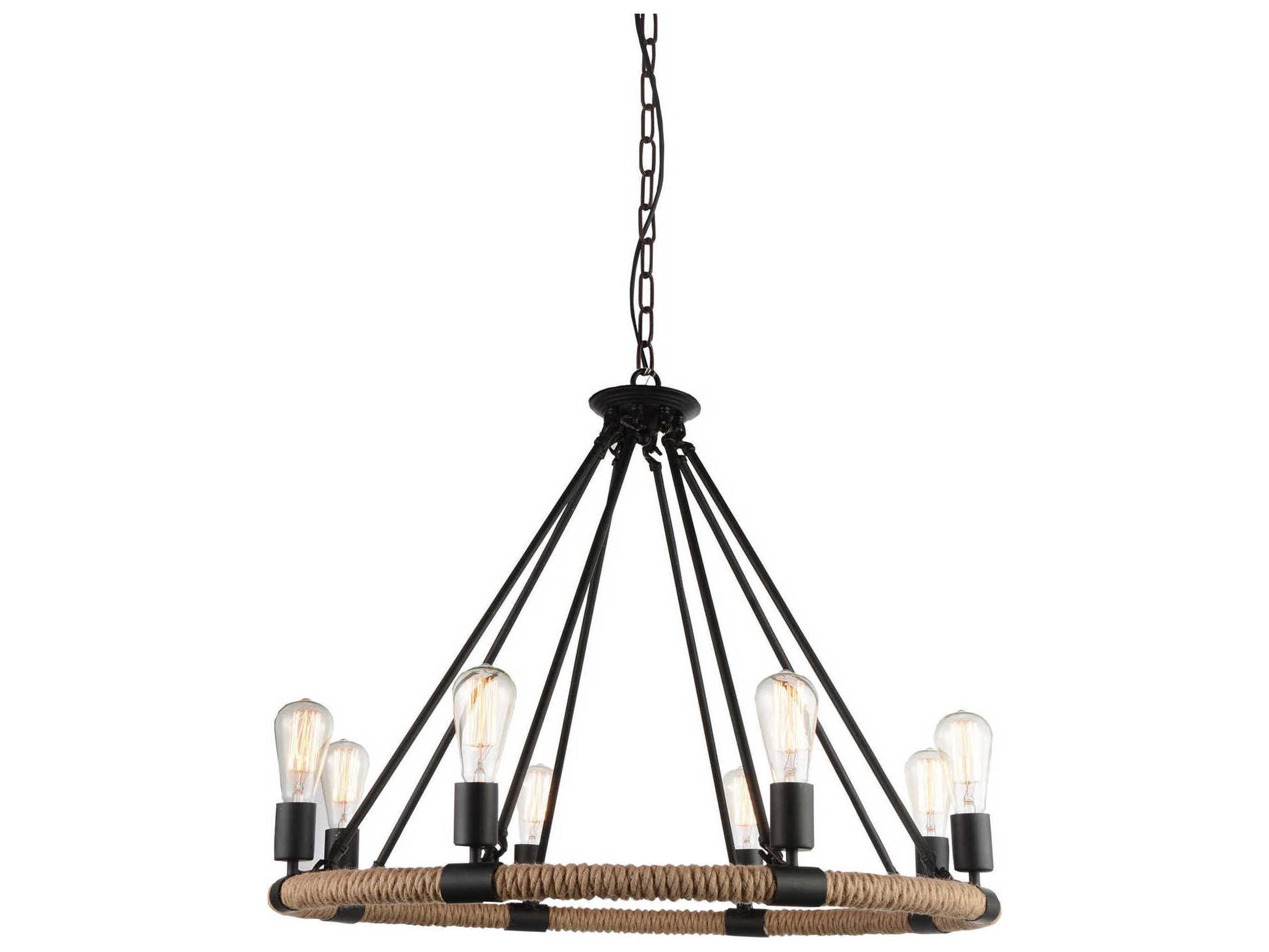 Ganges 8-Light Black Pendant