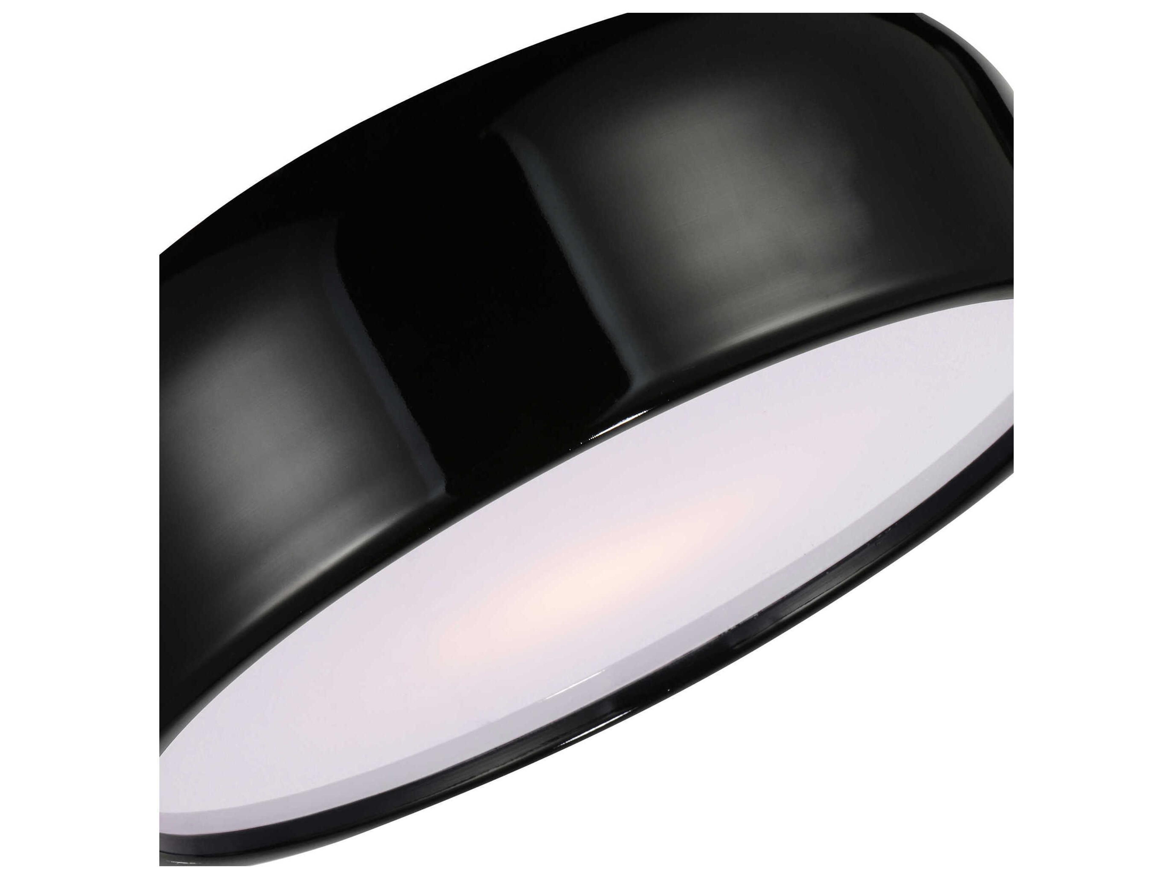CWI Lighting Campton 2-Light Black Flush Mount