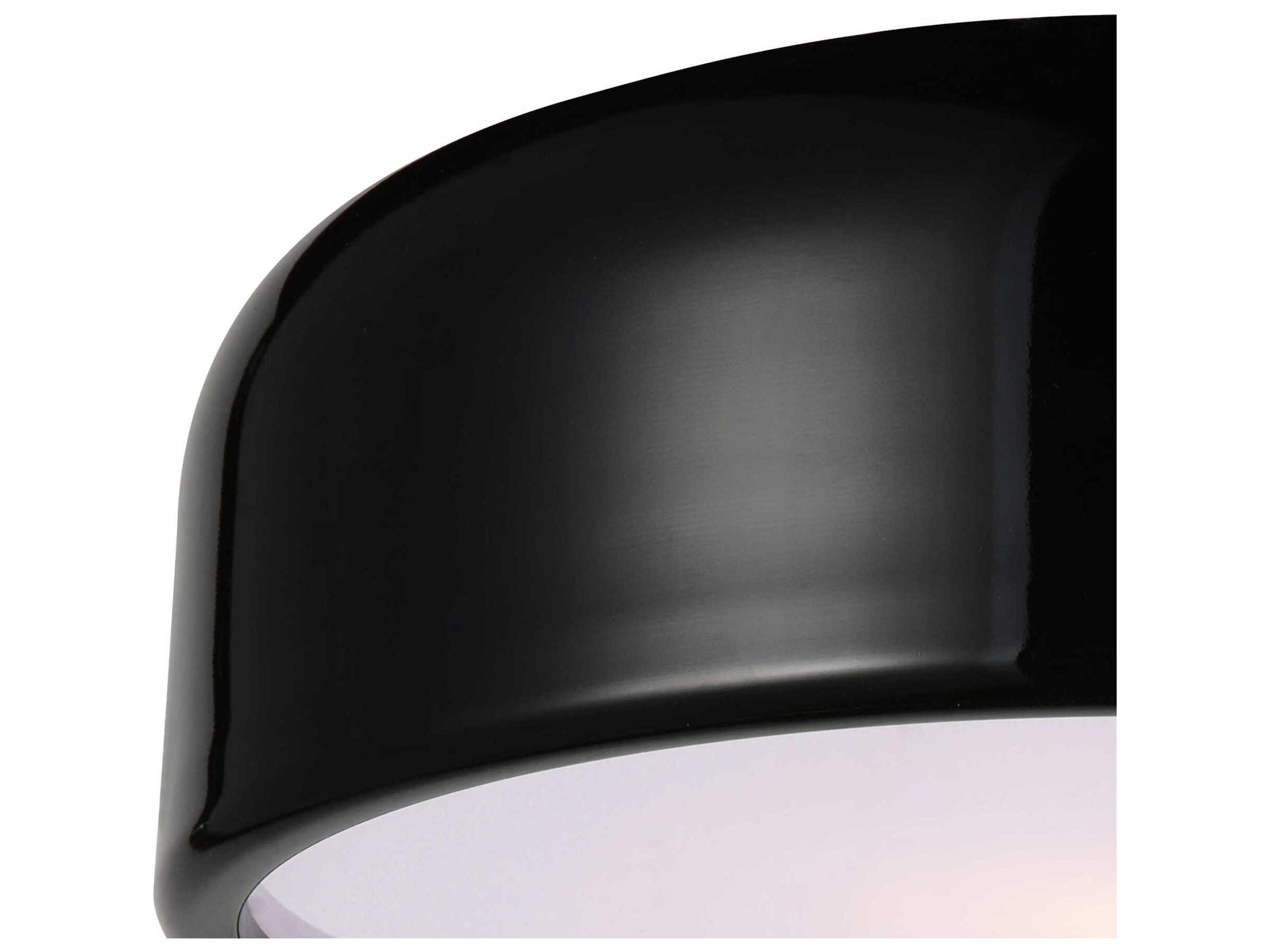 CWI Lighting Campton 2-Light Black Flush Mount