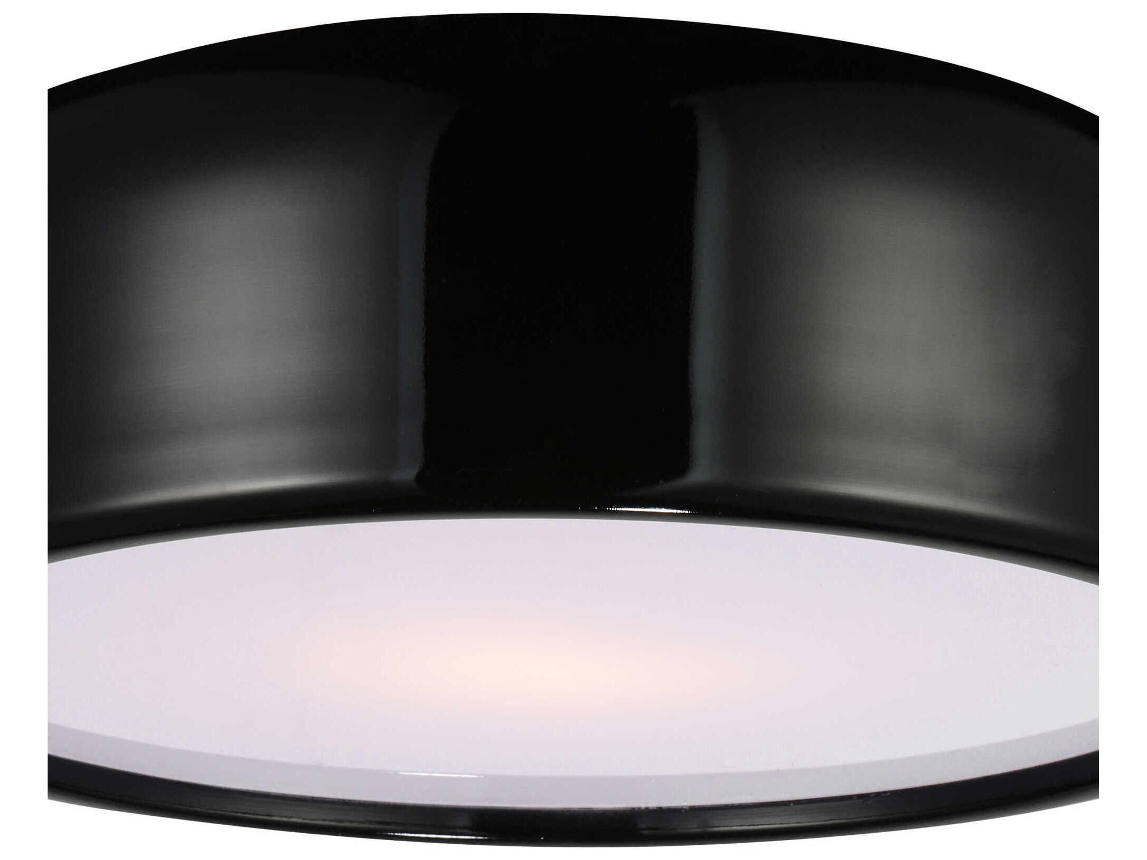 CWI Lighting Campton 2-Light Black Flush Mount