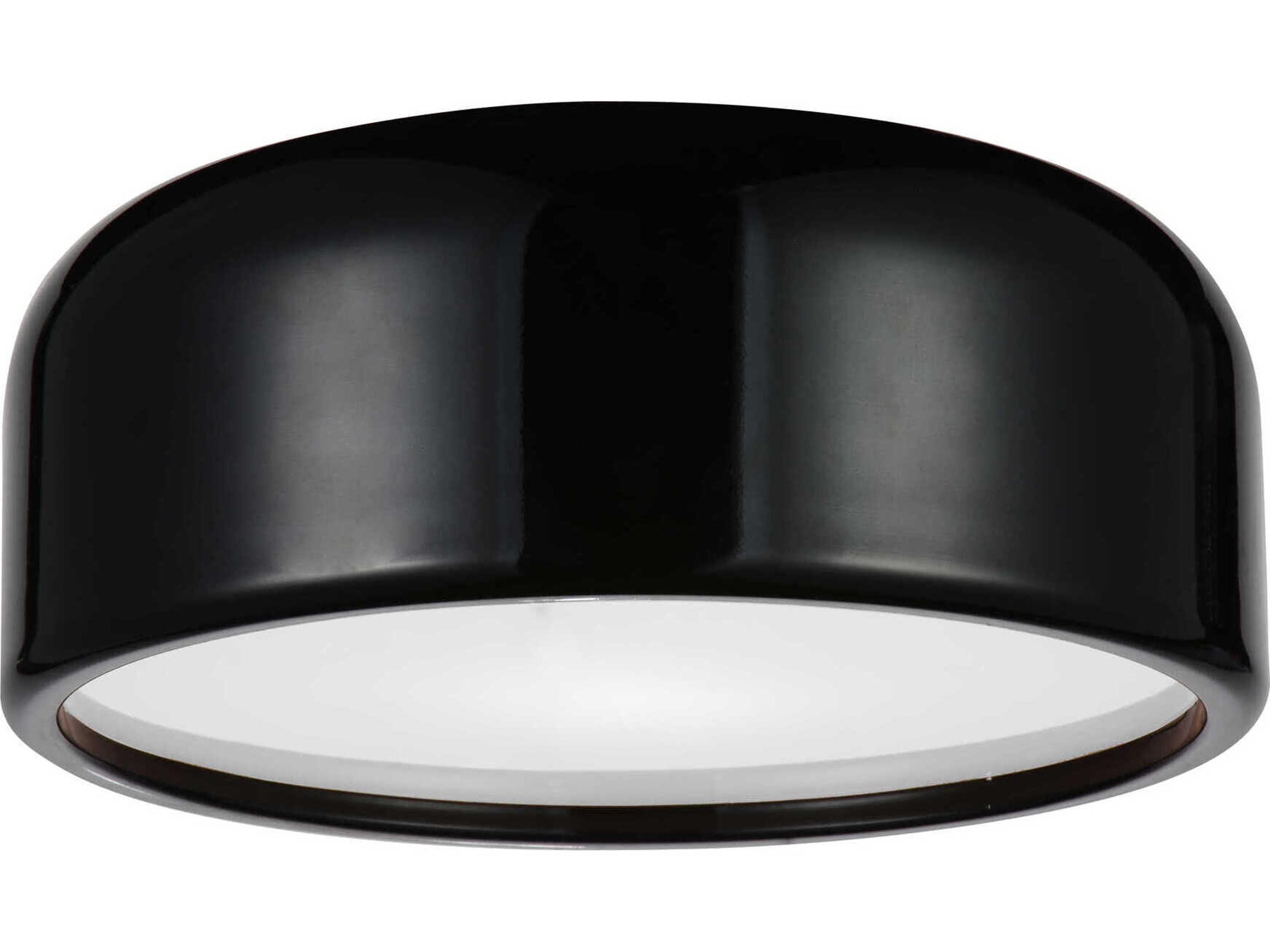 CWI Lighting Campton 2-Light Black Flush Mount