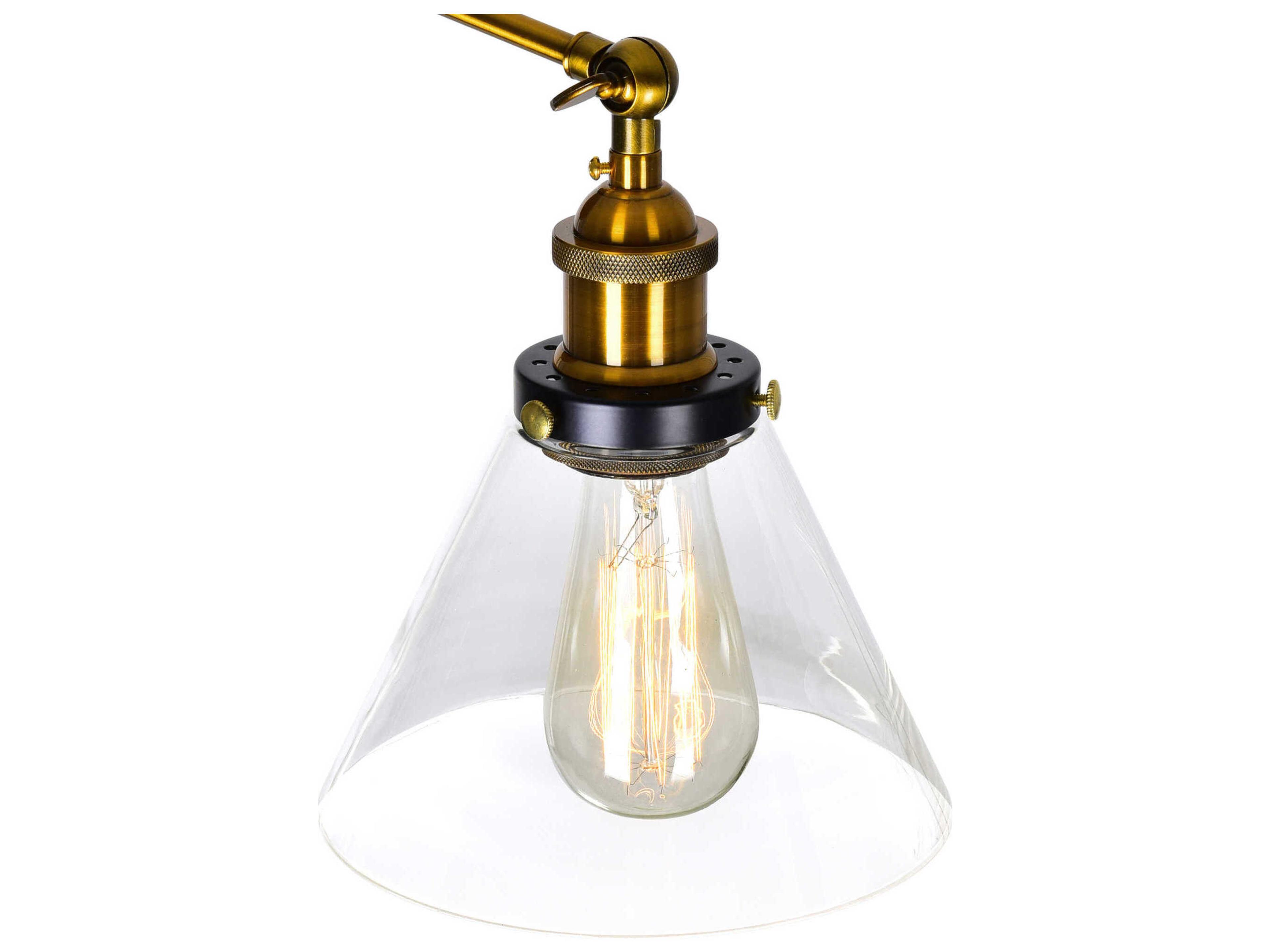 CWI Lighting Eustis 2-Light Black Gold Brass Vanity Light