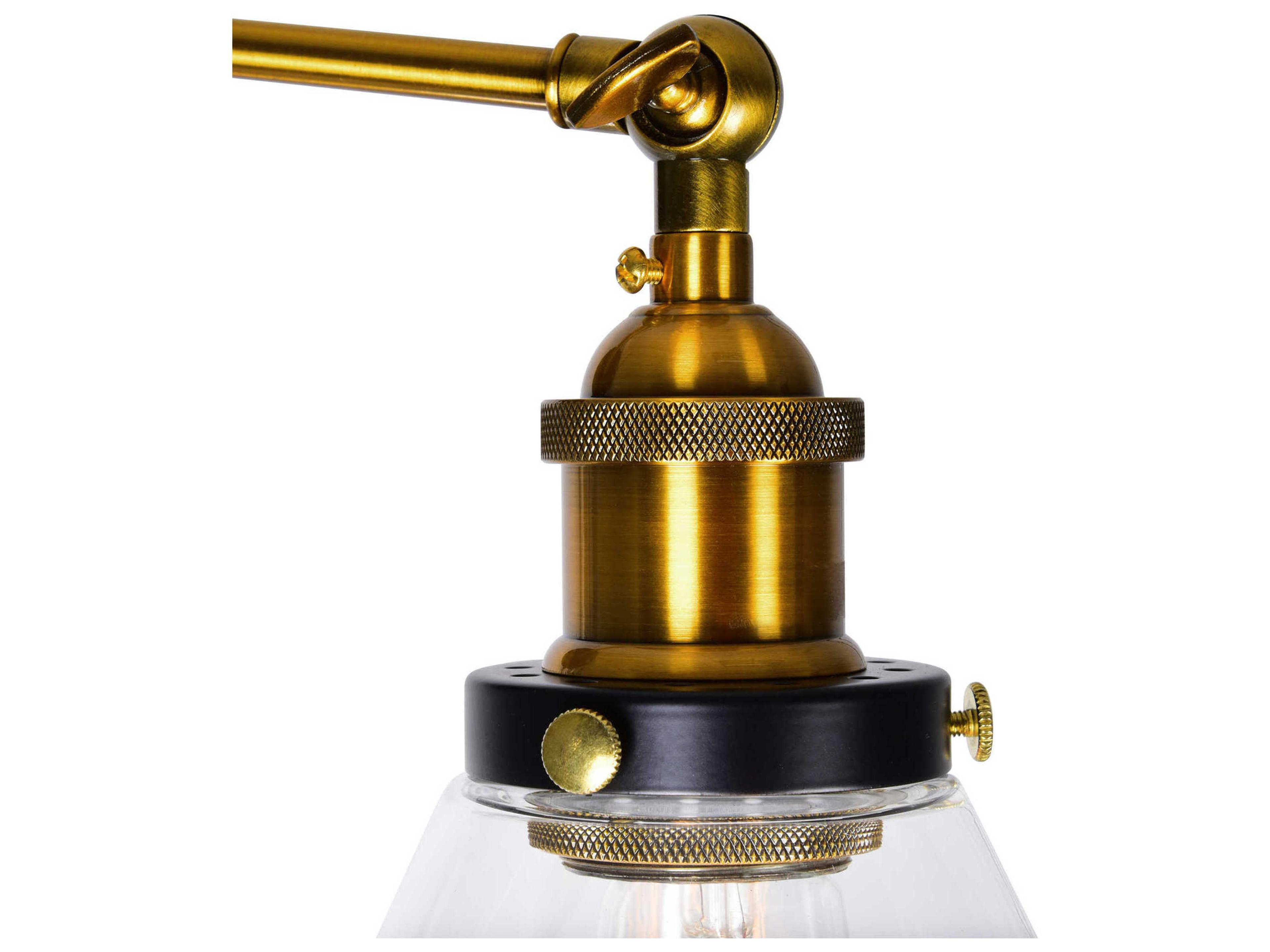 CWI Lighting Eustis 3-Light Black Gold Brass Vanity Light