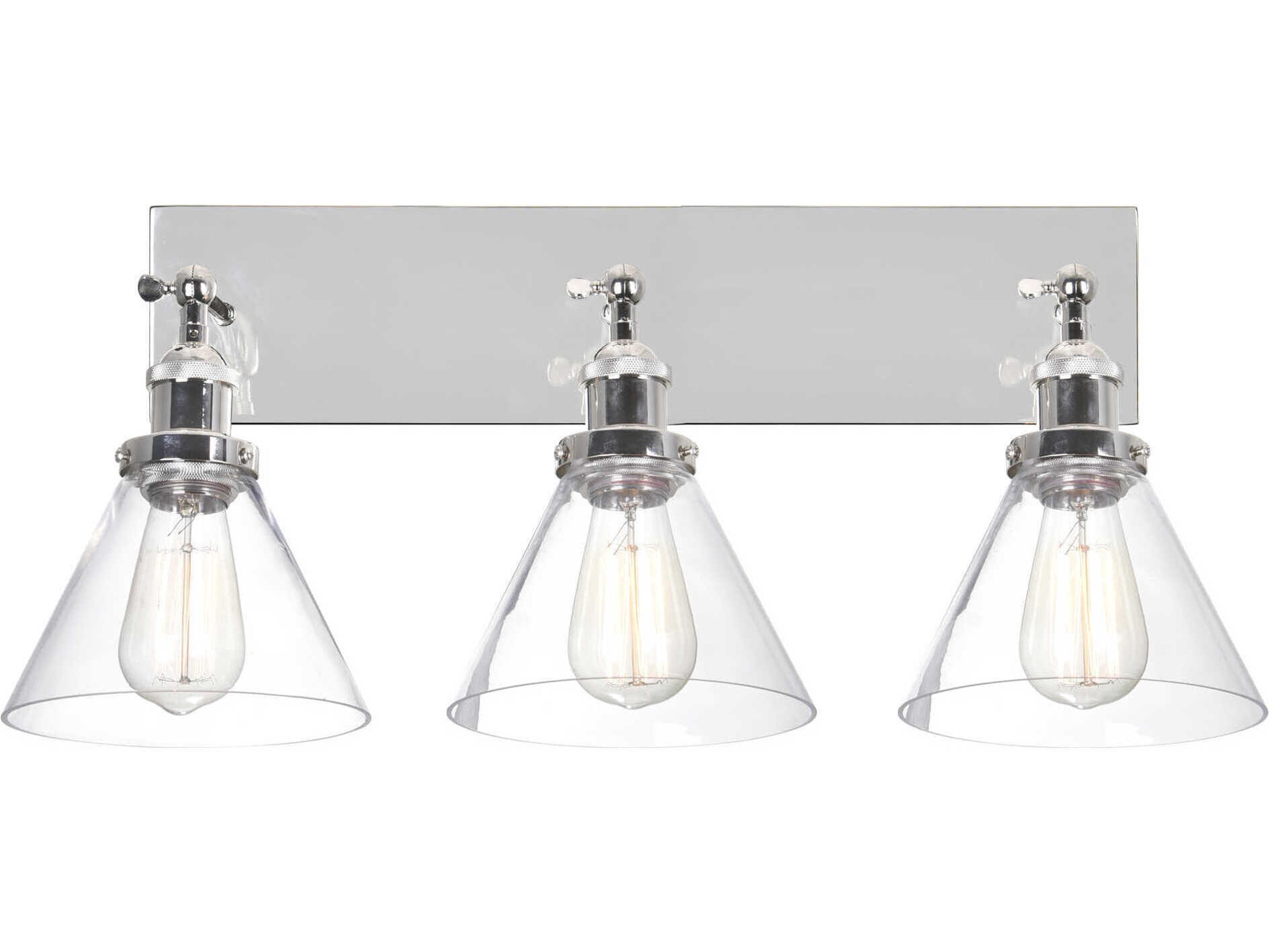 CWI Lighting Eustis 3-Light Polished Nickel Vanity Light