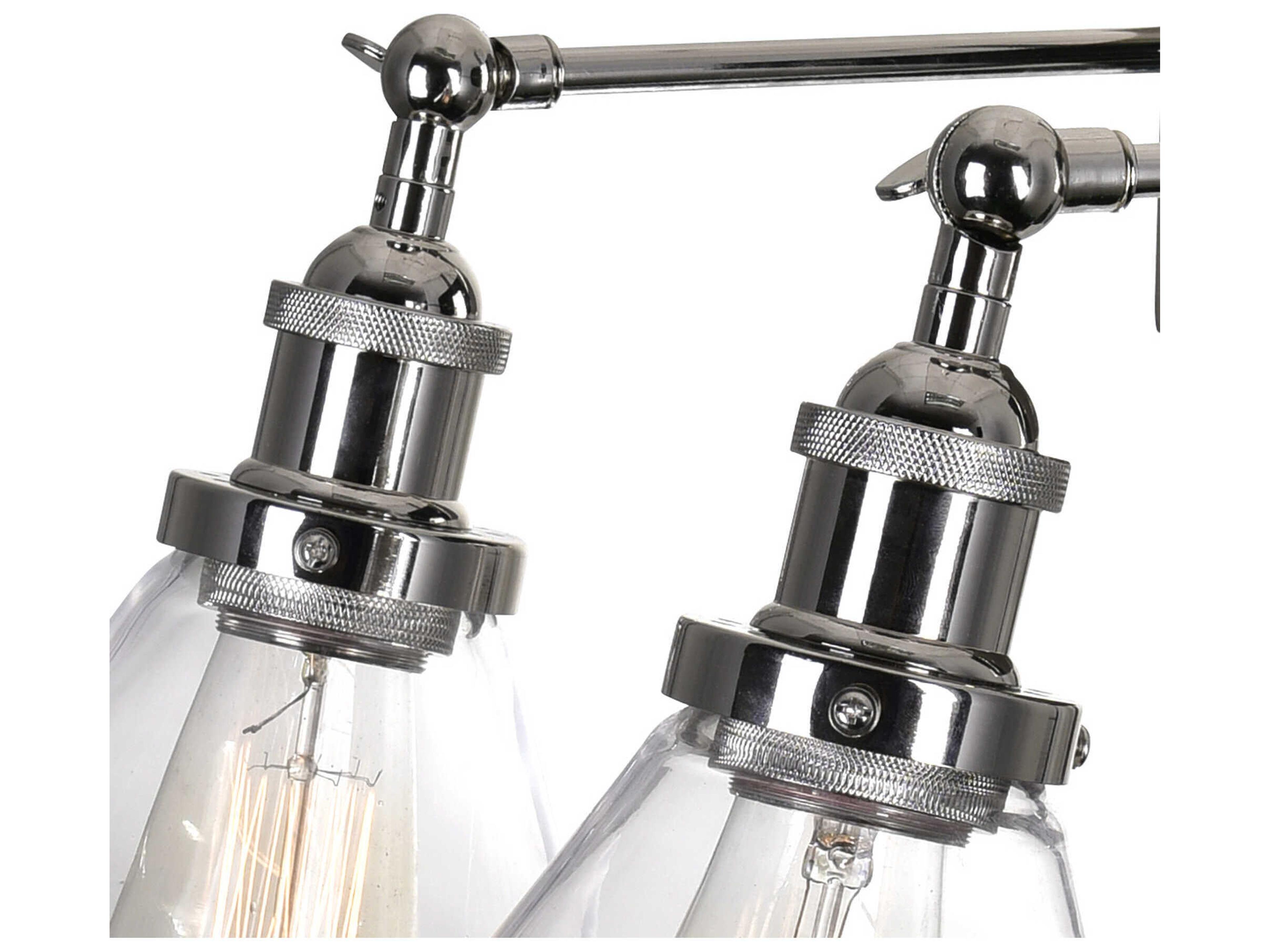 CWI Lighting Eustis 3-Light Polished Nickel Vanity Light