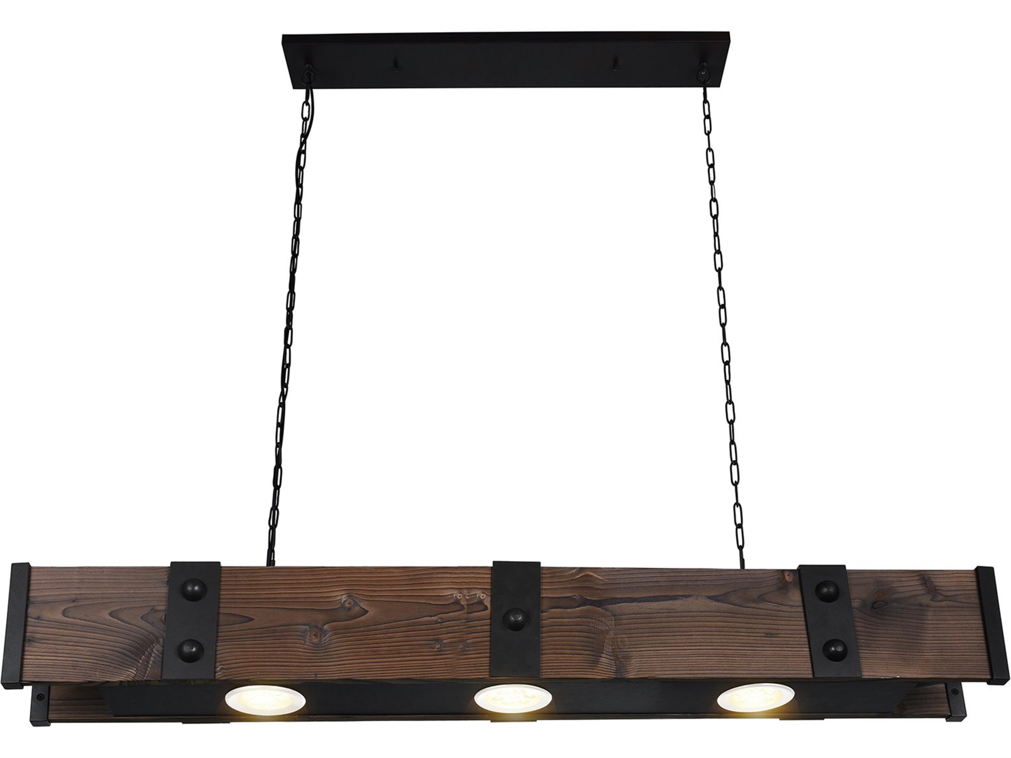 CWI Lighting Pago 3-Light Black Linear Island Pendant