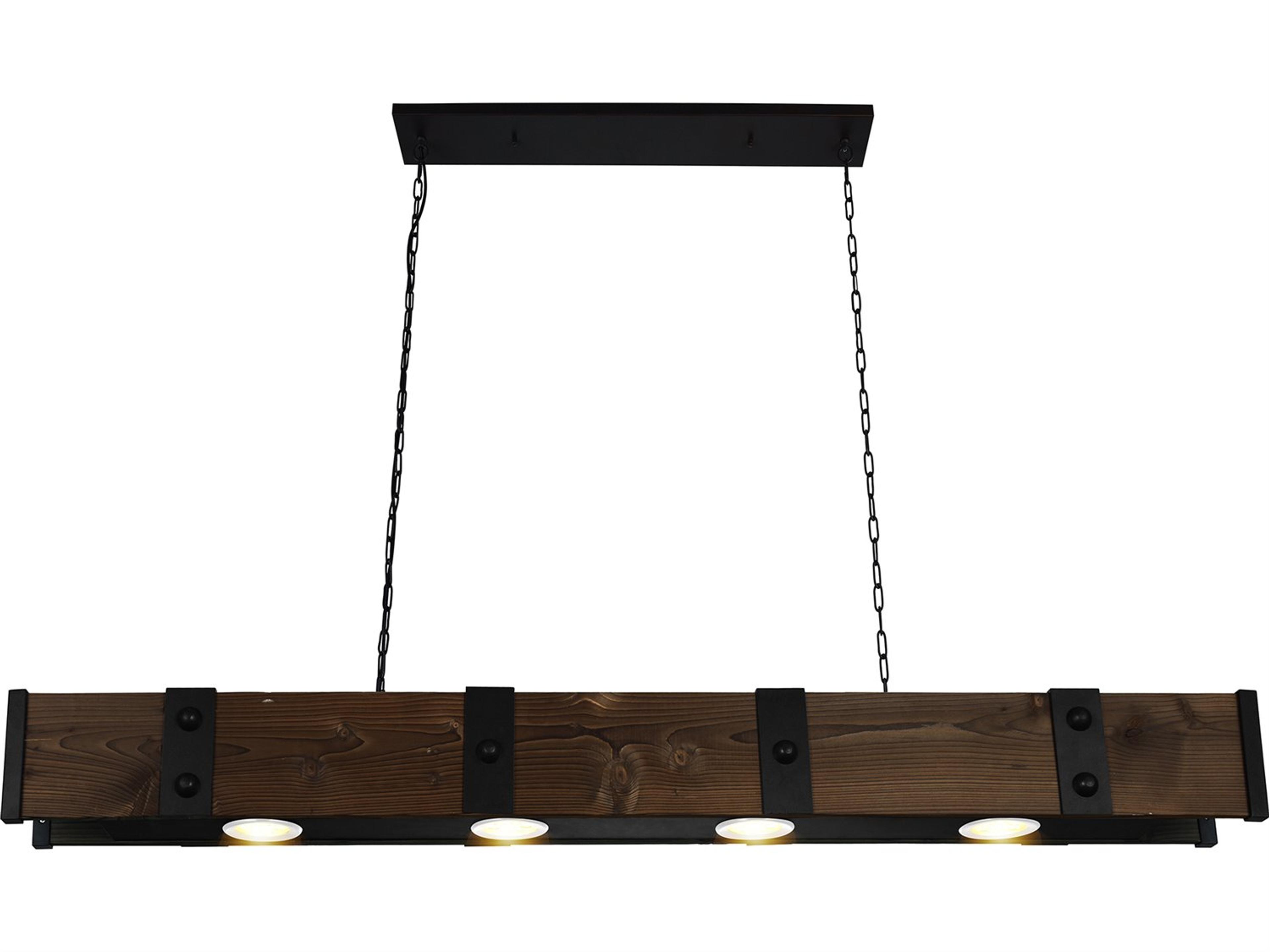 CWI Lighting Pago 4-Light Black Island Pendant