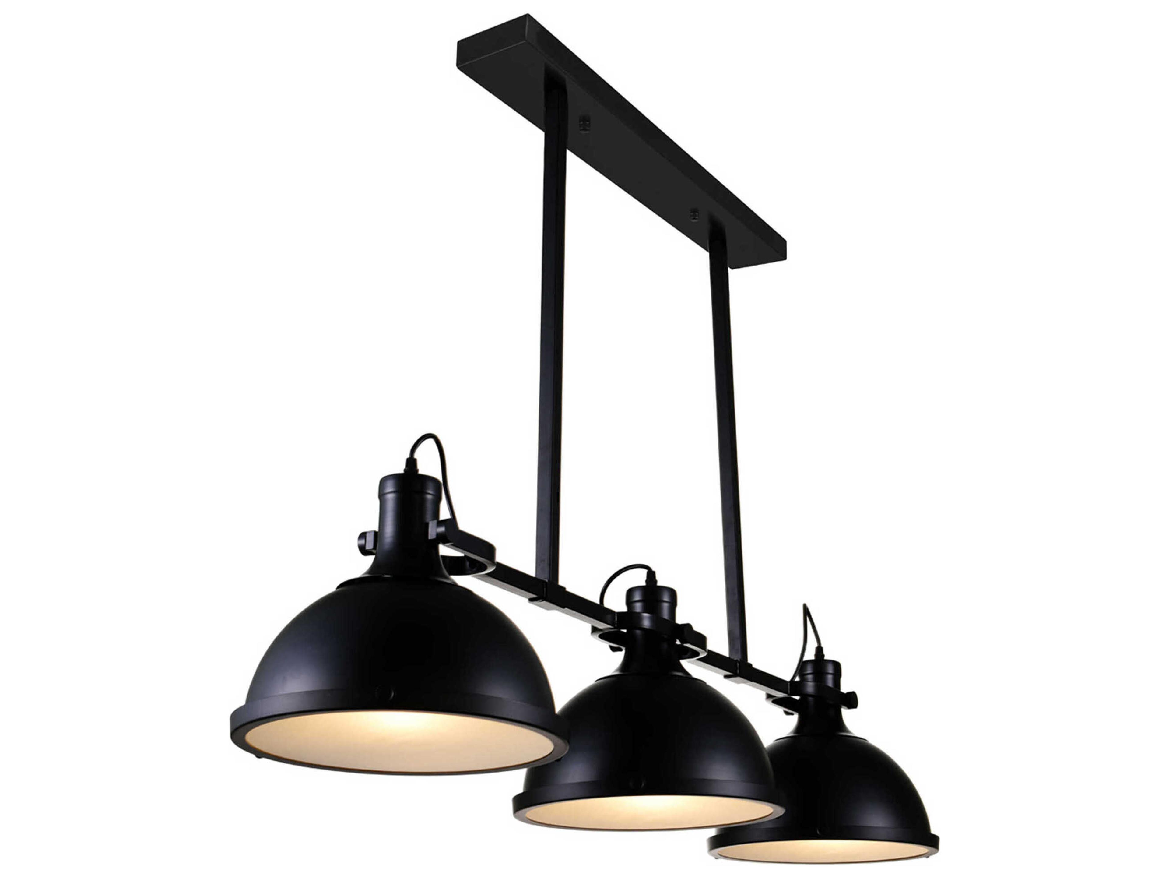 CWI Lighting Strum 3-Light Black Island Pendant