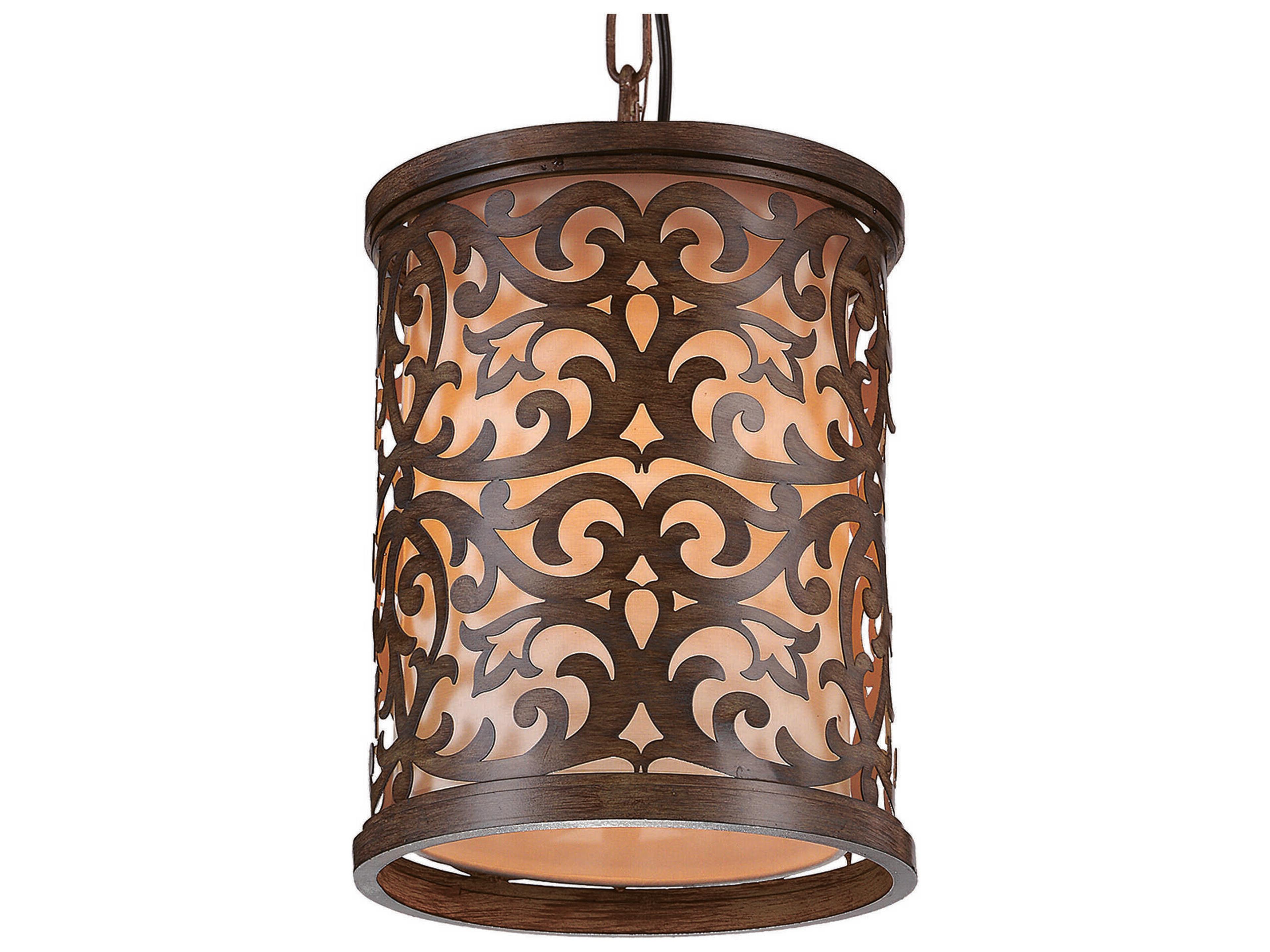 CWI Lighting Nicole 1-Light Brushed Chocolate Brown Traditional Drum Mini Pendant