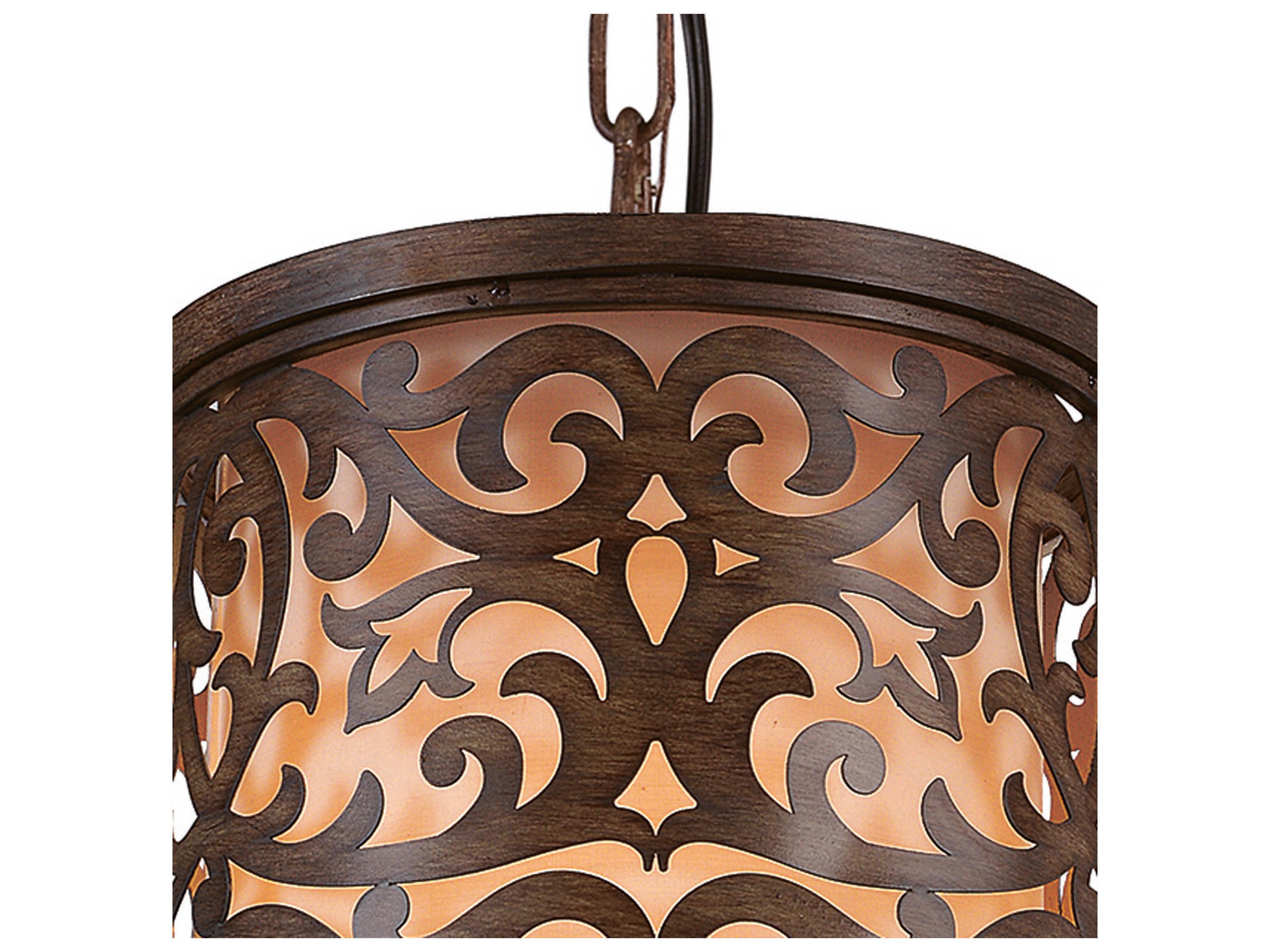 CWI Lighting Nicole 1-Light Brushed Chocolate Brown Traditional Drum Mini Pendant