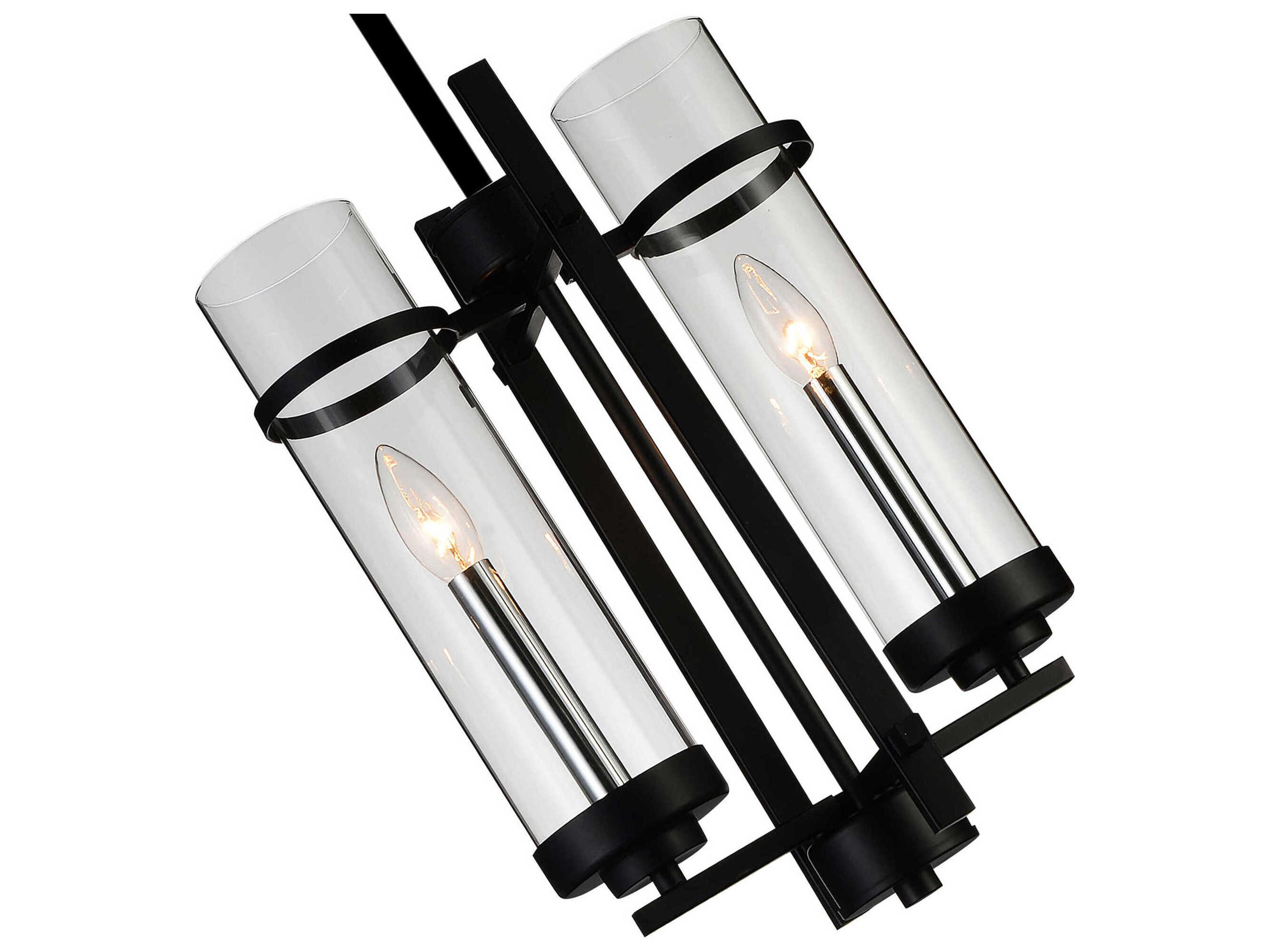 CWI Lighting Sierra 2-Light Black Cylinder Mini Pendant