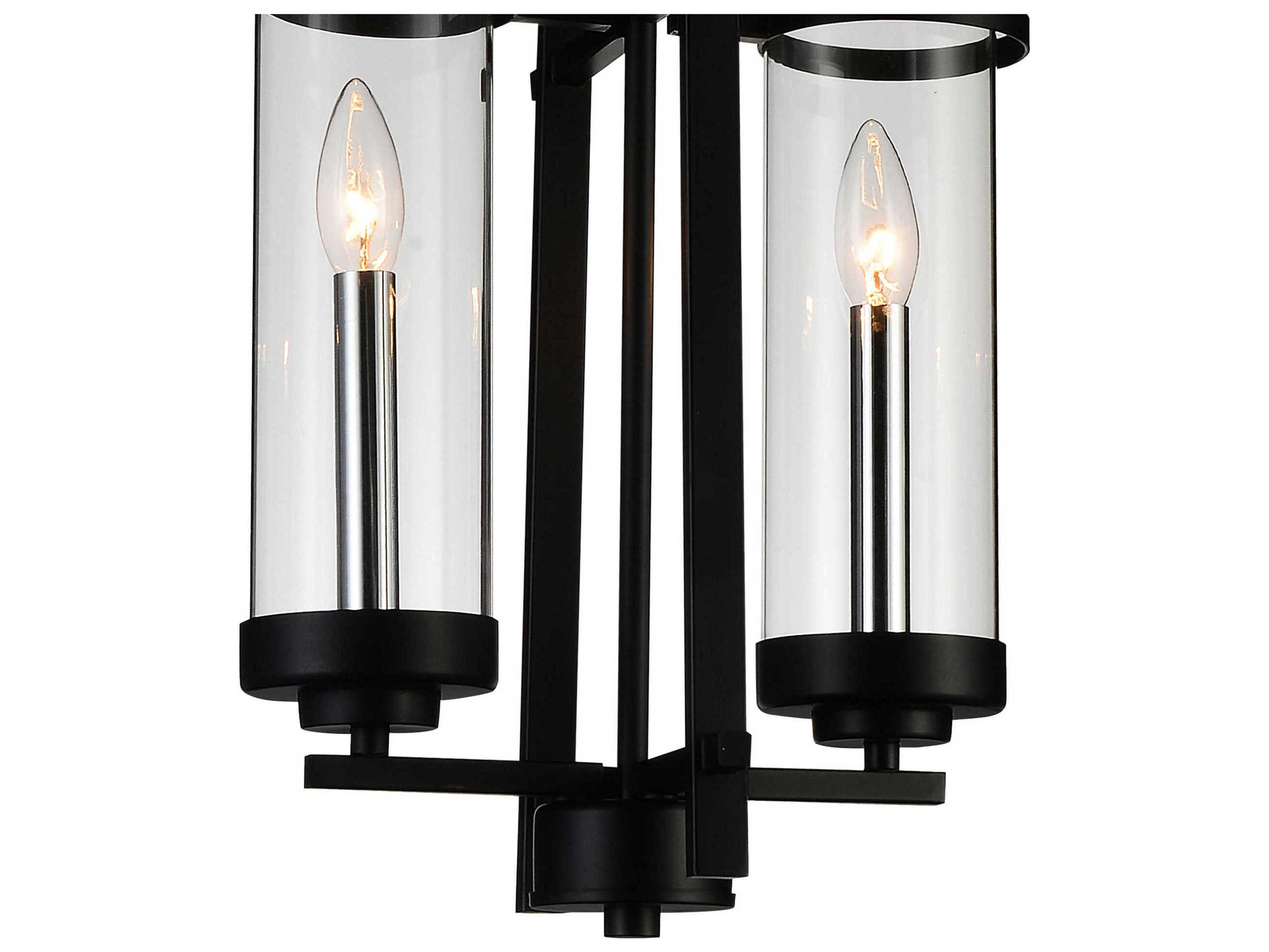 CWI Lighting Sierra 2-Light Black Cylinder Mini Pendant