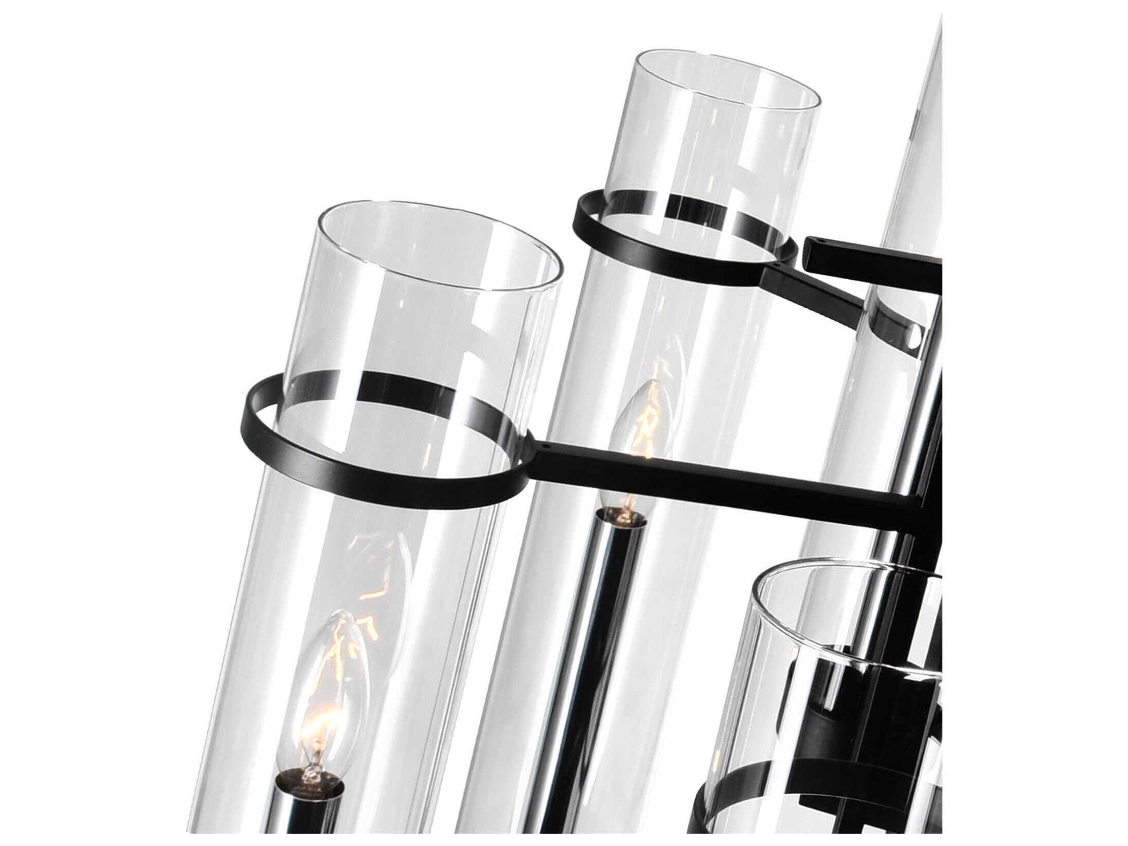 CWI Lighting Sierra 8-Light Black Cylinder Chandelier