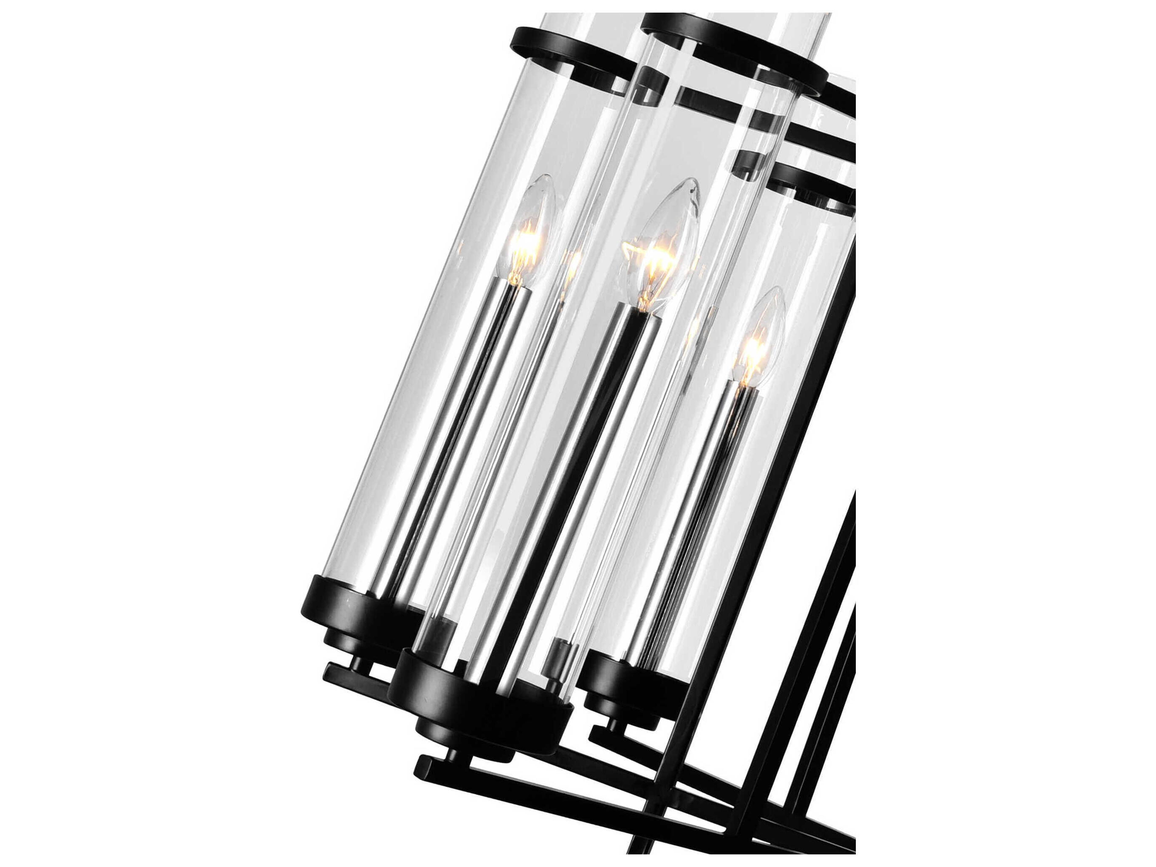 CWI Lighting Sierra 8-Light Black Cylinder Chandelier