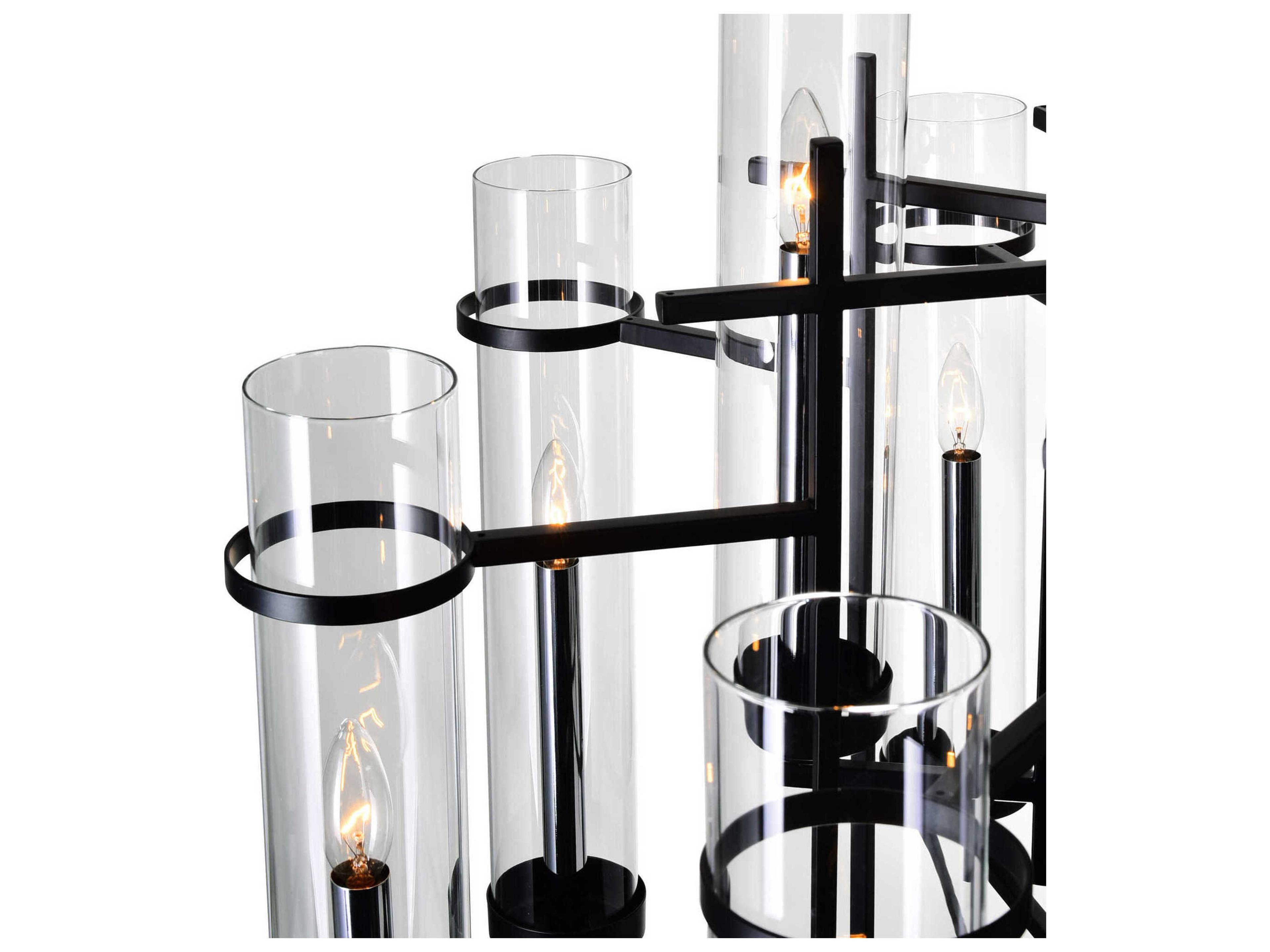 CWI Lighting Sierra 8-Light Black Cylinder Island Pendant