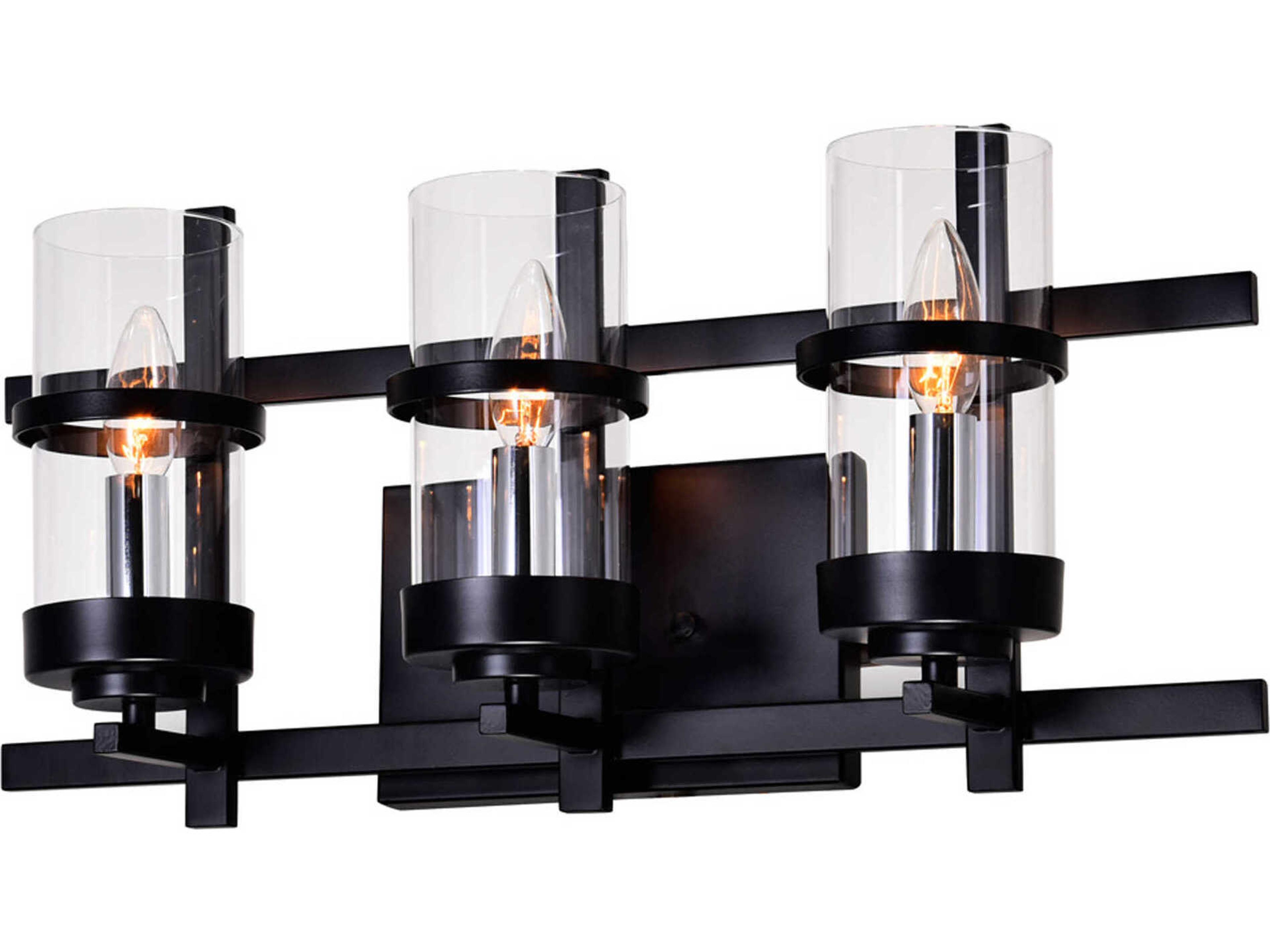 CWI Lighting Sierra 3-Light Black Vanity Light