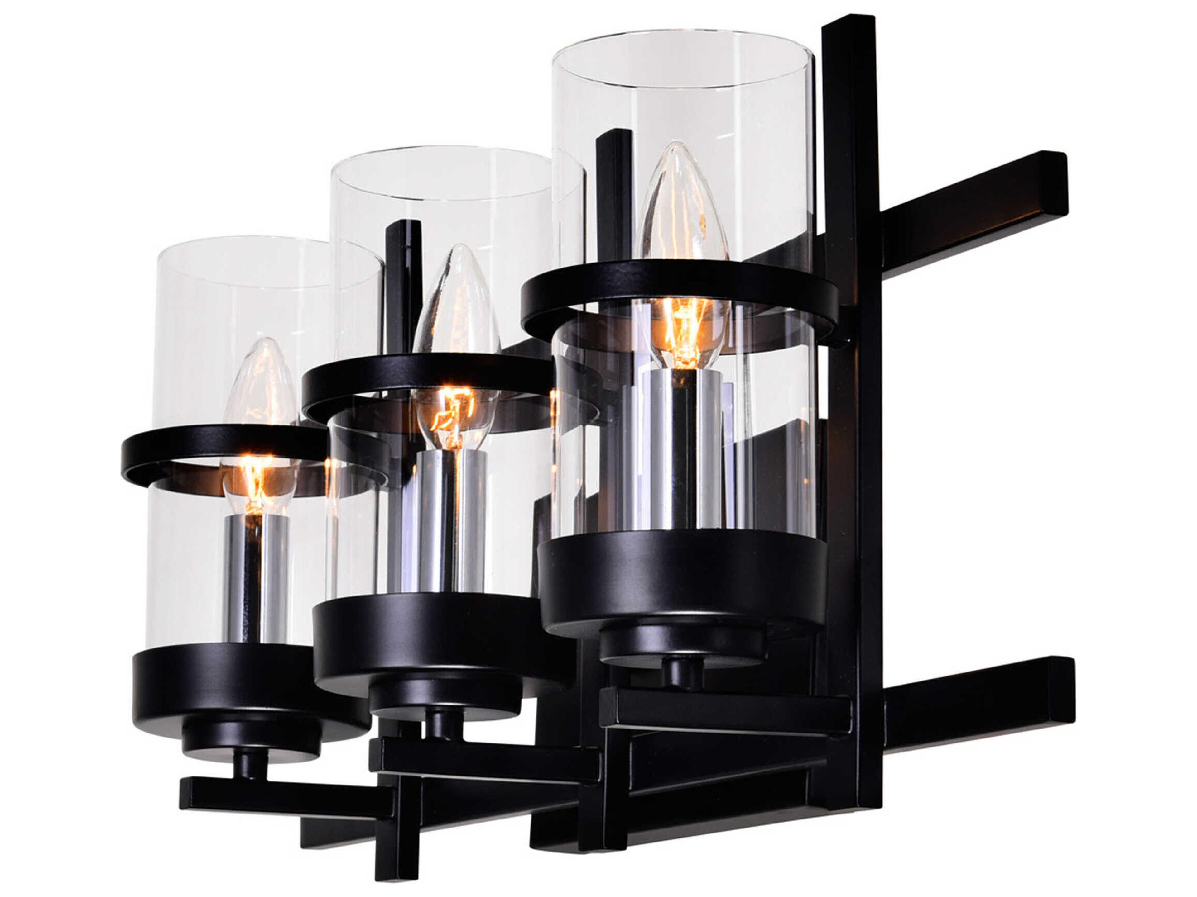 CWI Lighting Sierra 3-Light Black Vanity Light