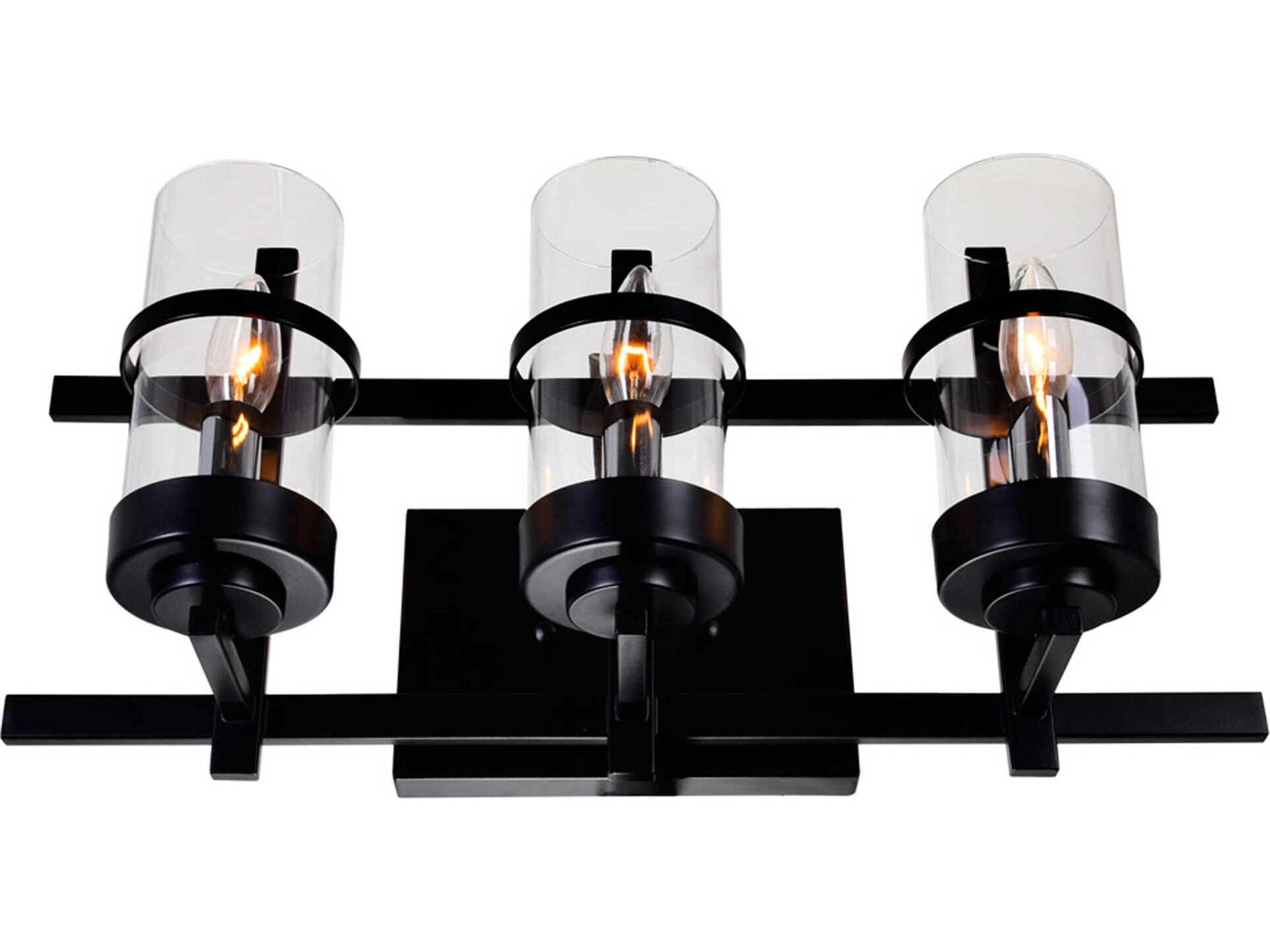 CWI Lighting Sierra 3-Light Black Vanity Light