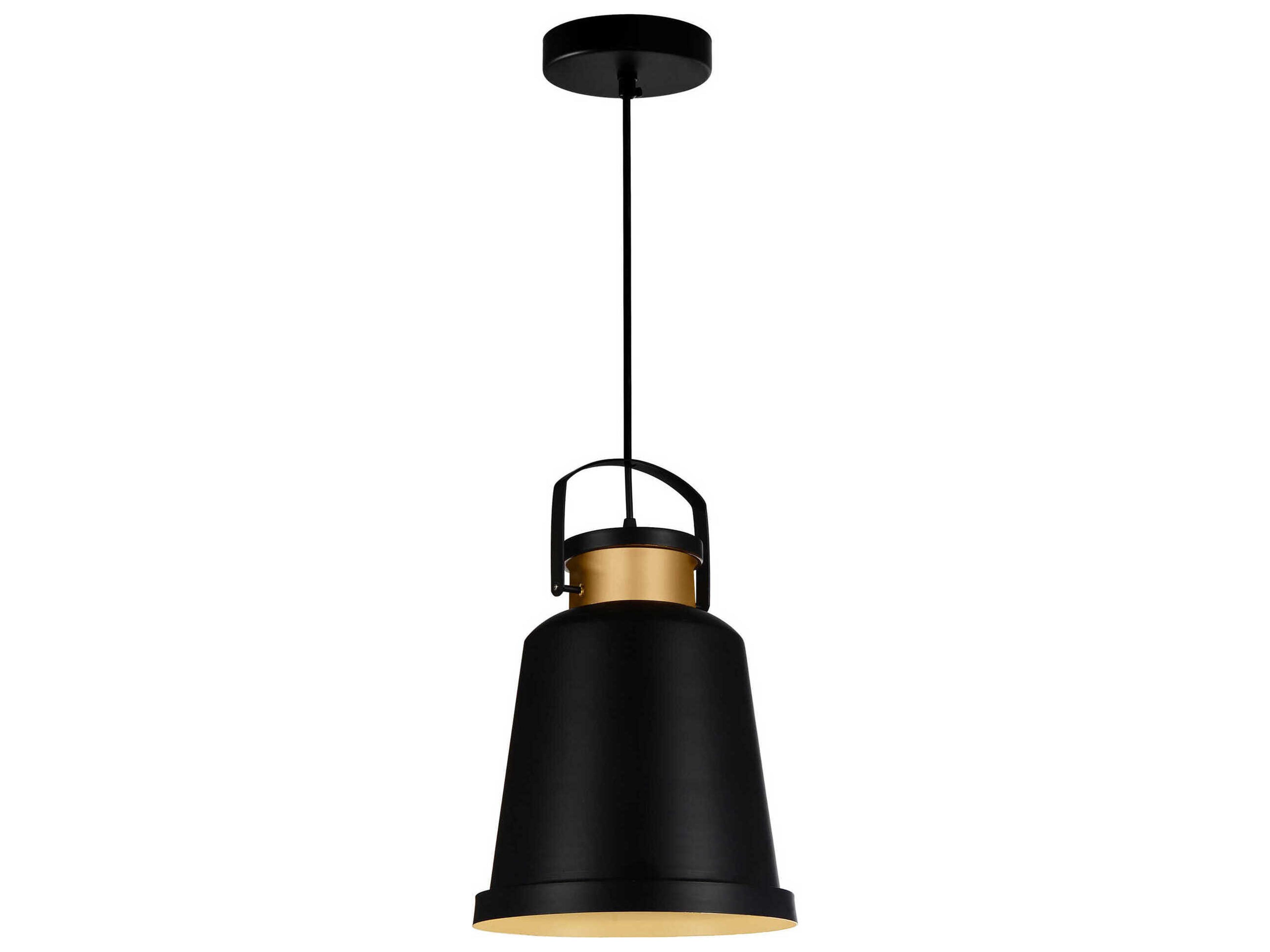 Elisa 1-Light Black Bell Mini Pendant