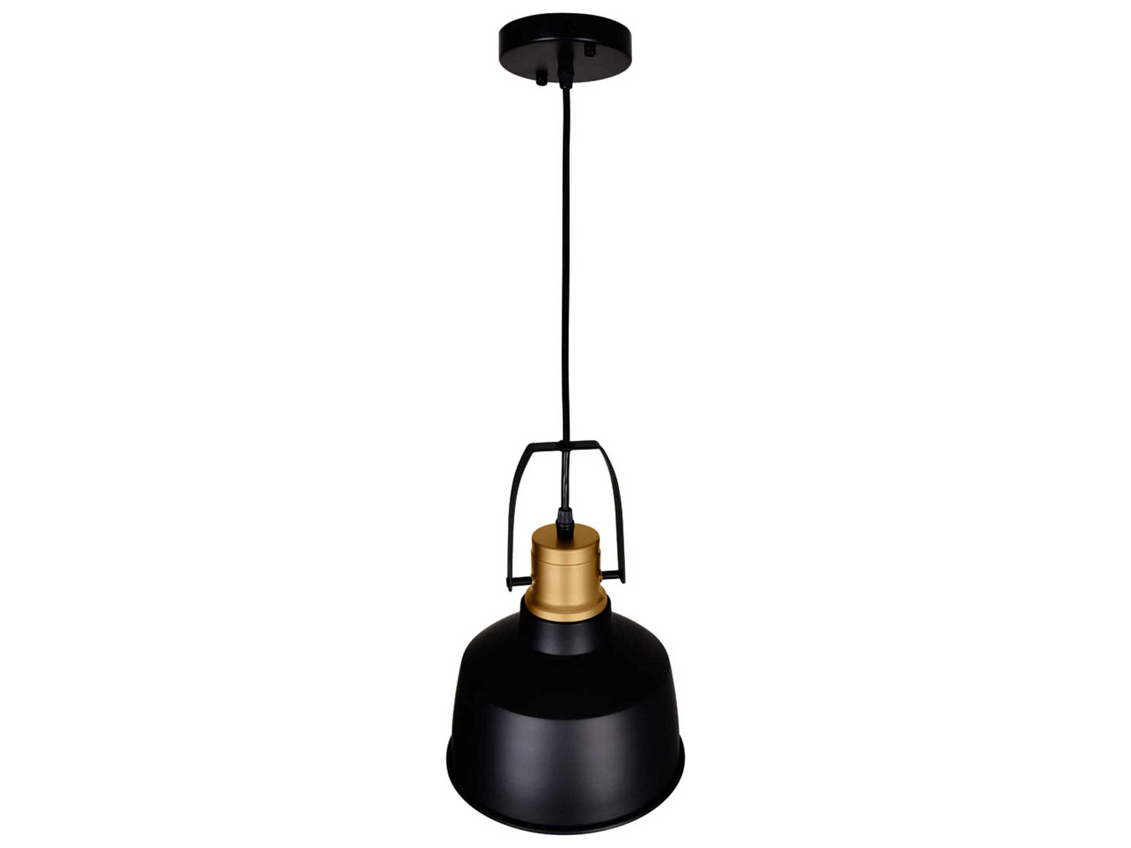 CWI Lighting Elisa 1-Light Black Bell Mini Pendant