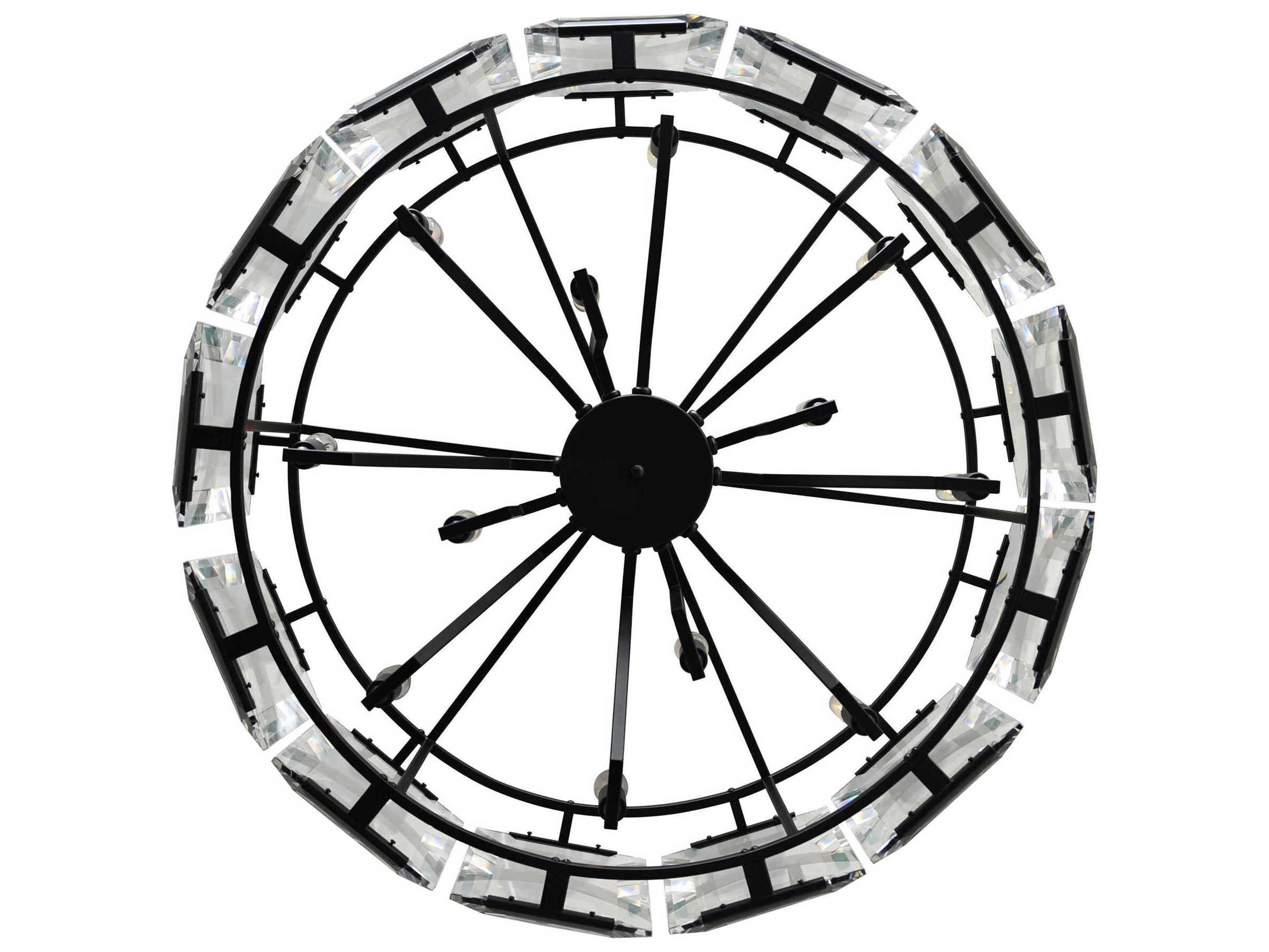 CWI Lighting Jacquet 12-Light Black Drum Chandelier