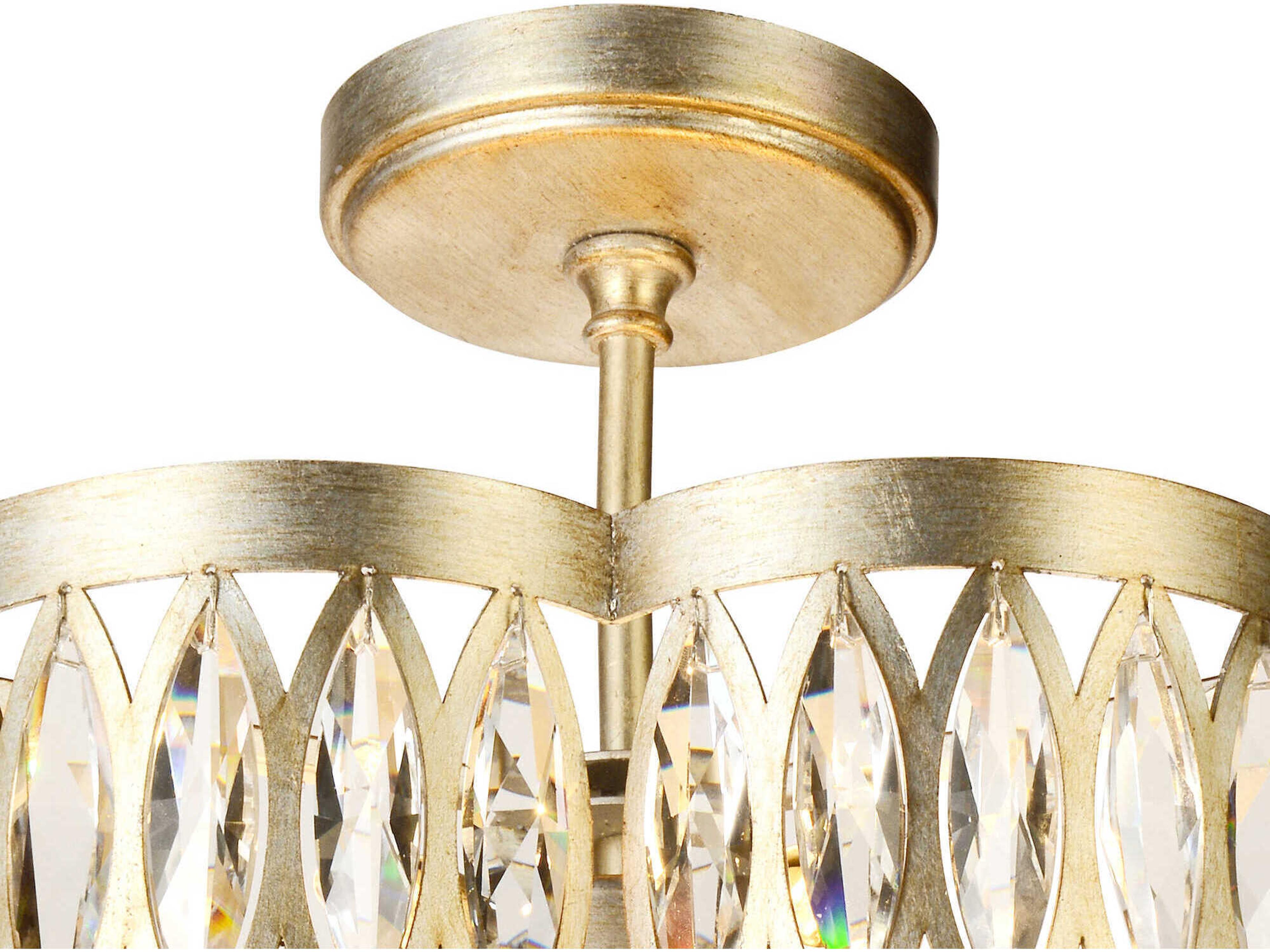 CWI Lighting Nova 6-Light Champagne Gold Traditional Semi Flush Mount