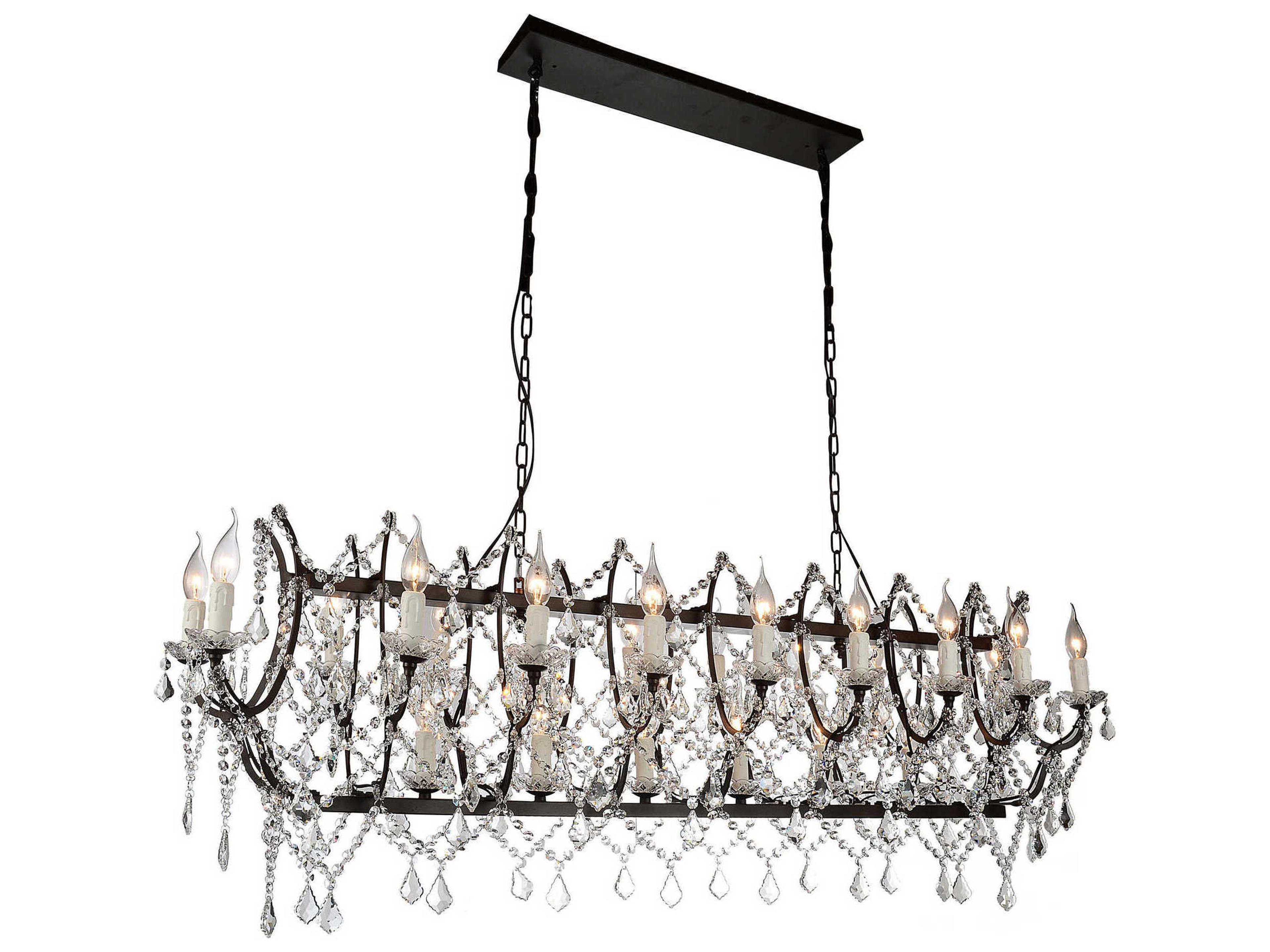 Phraya 24-Light Dark Brown Traditional Island Pendant