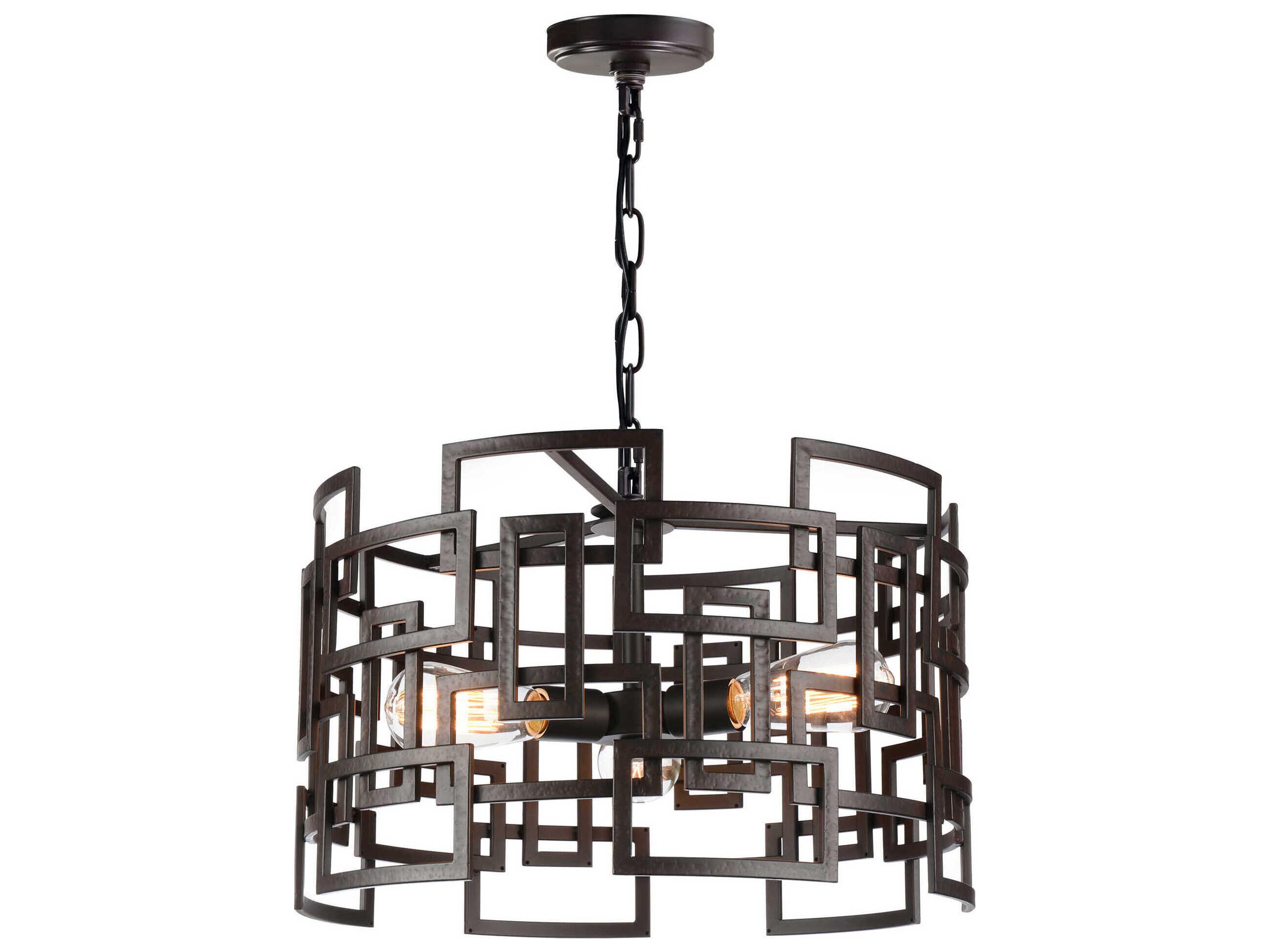 Litani 3-Light Brown Geometric Pendant