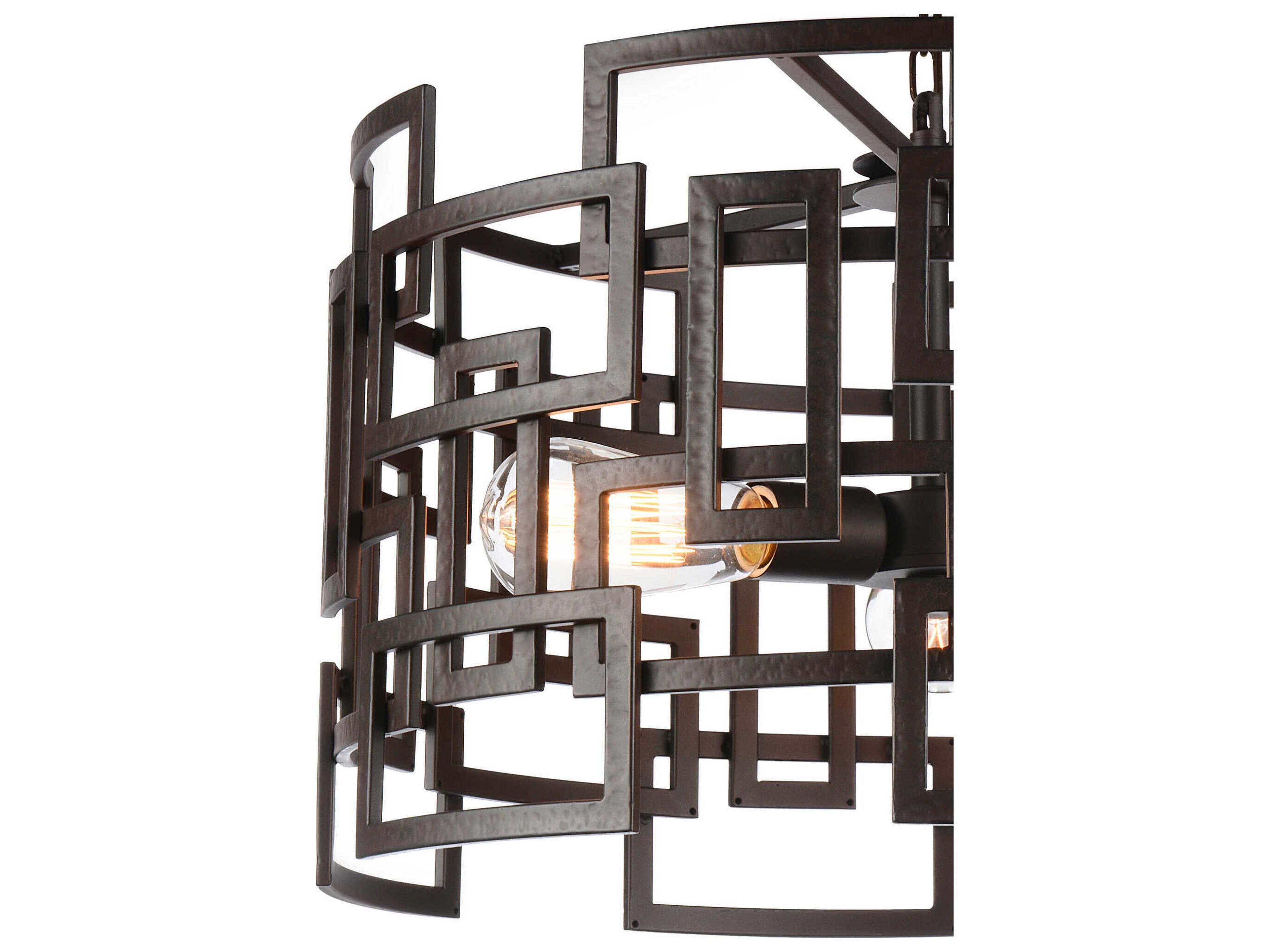 CWI Lighting Litani 3-Light Brown Geometric Pendant