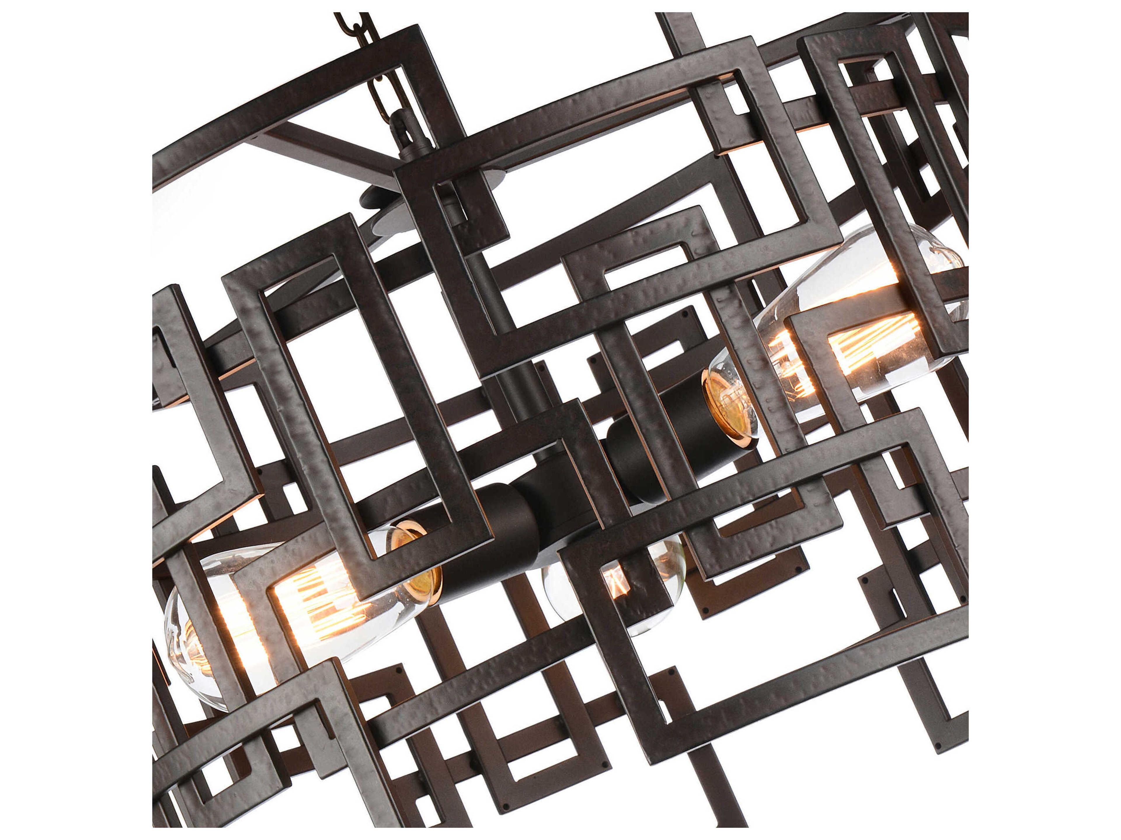CWI Lighting Litani 3-Light Brown Geometric Pendant