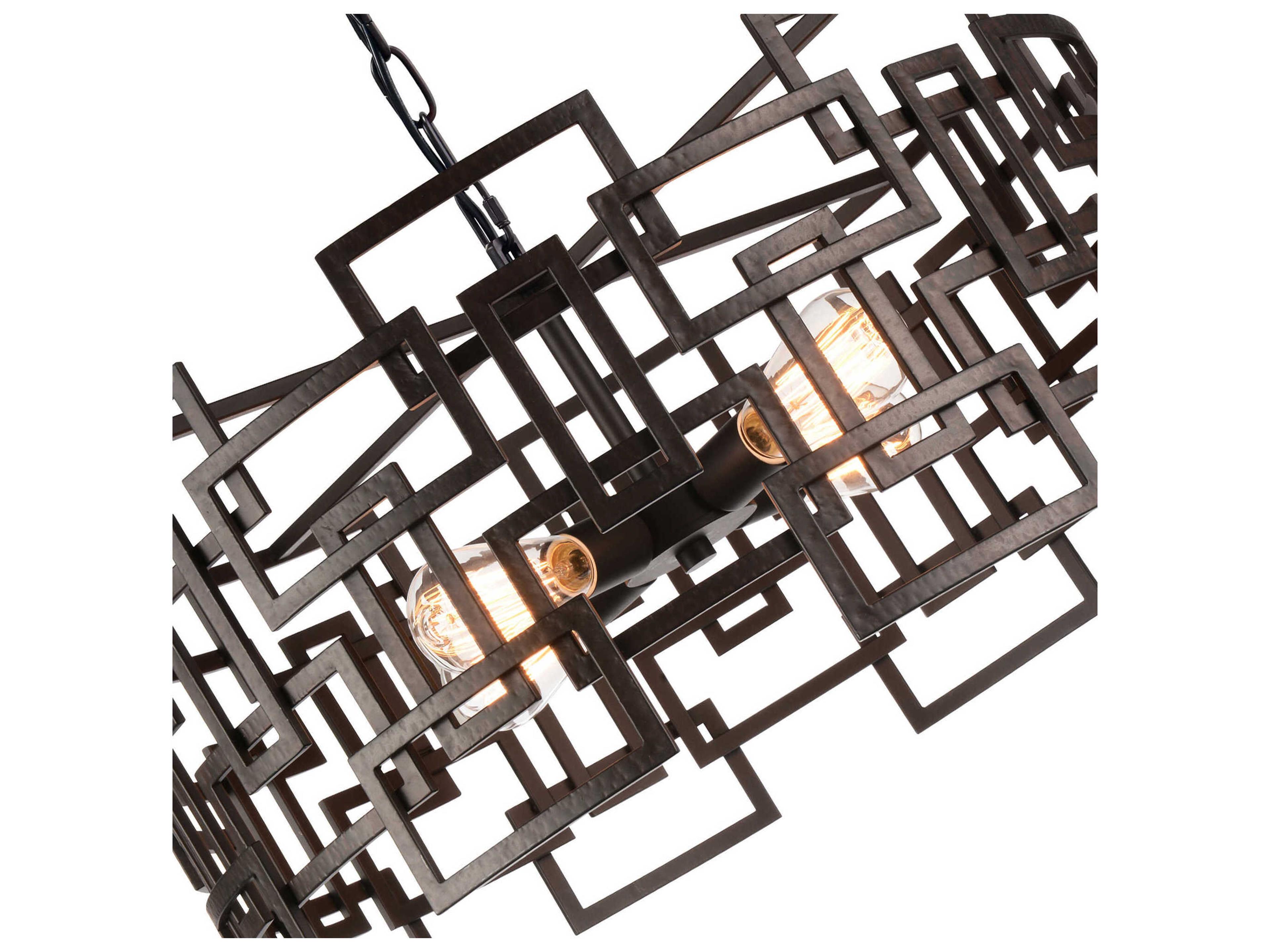 CWI Lighting Litani 4-Light Brown Geometric Pendant