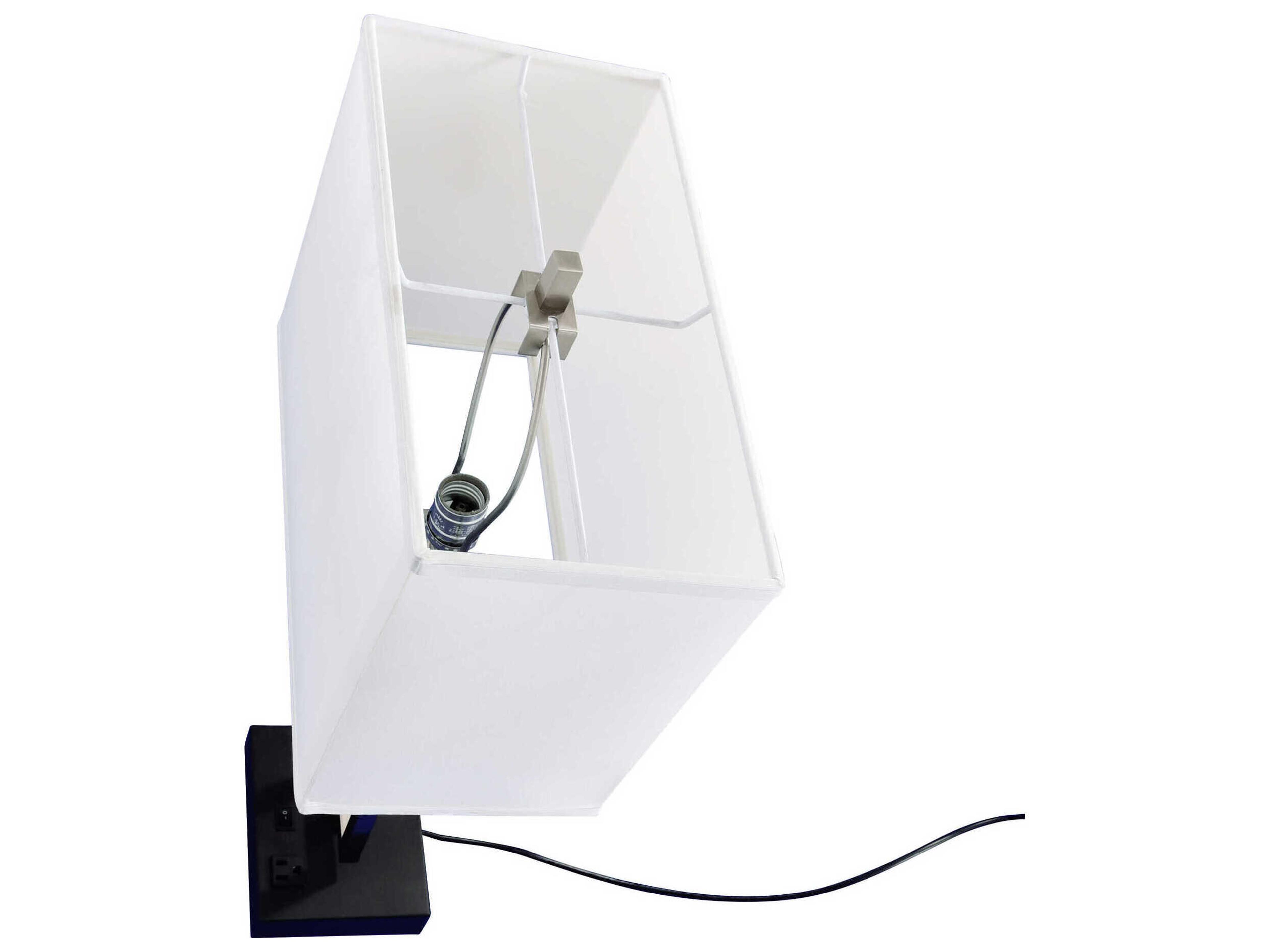 CWI Lighting Torren Satin Nickel White Plastic Buffet Lamp