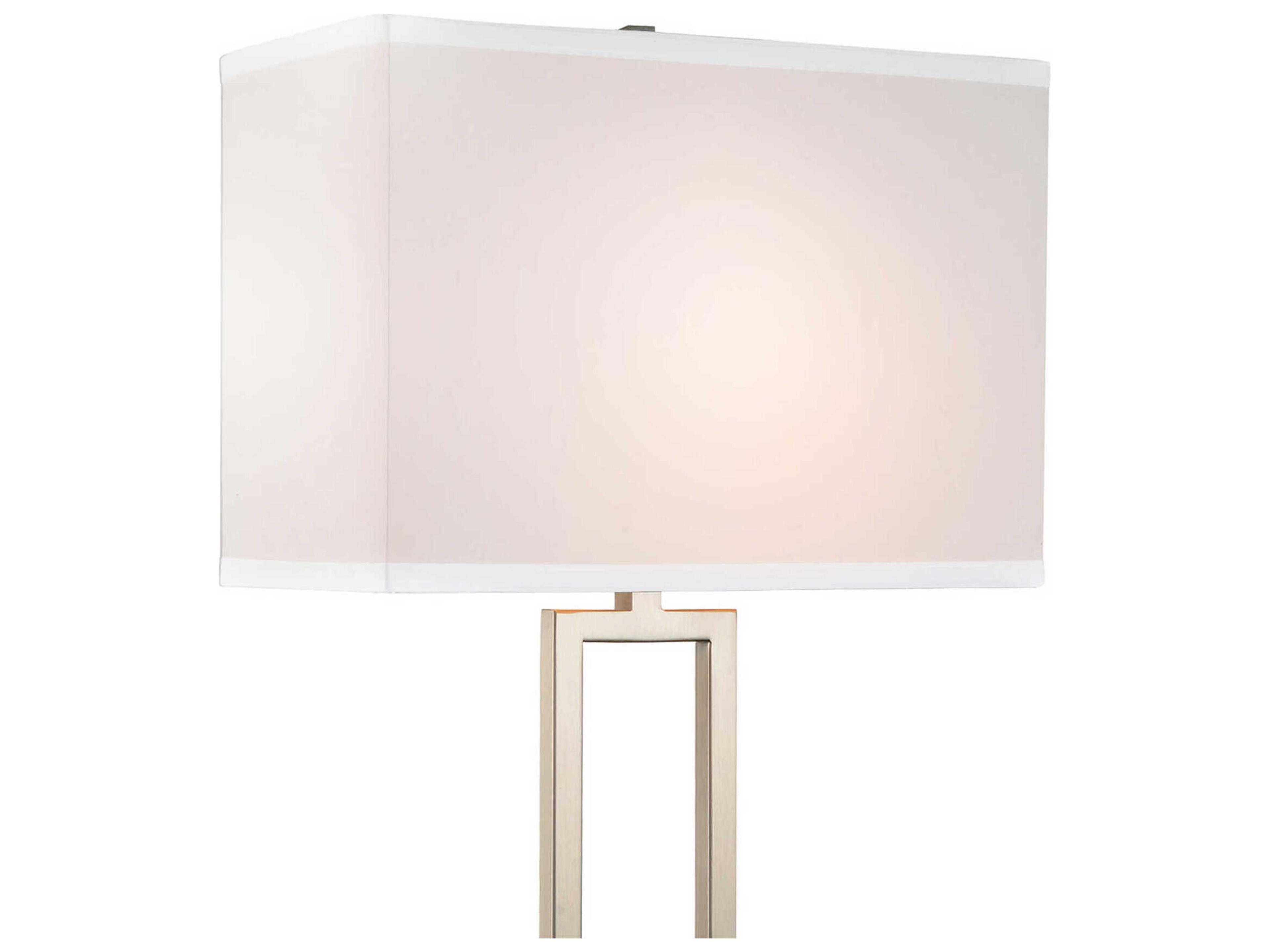 CWI Lighting Torren Satin Nickel White Plastic Buffet Lamp