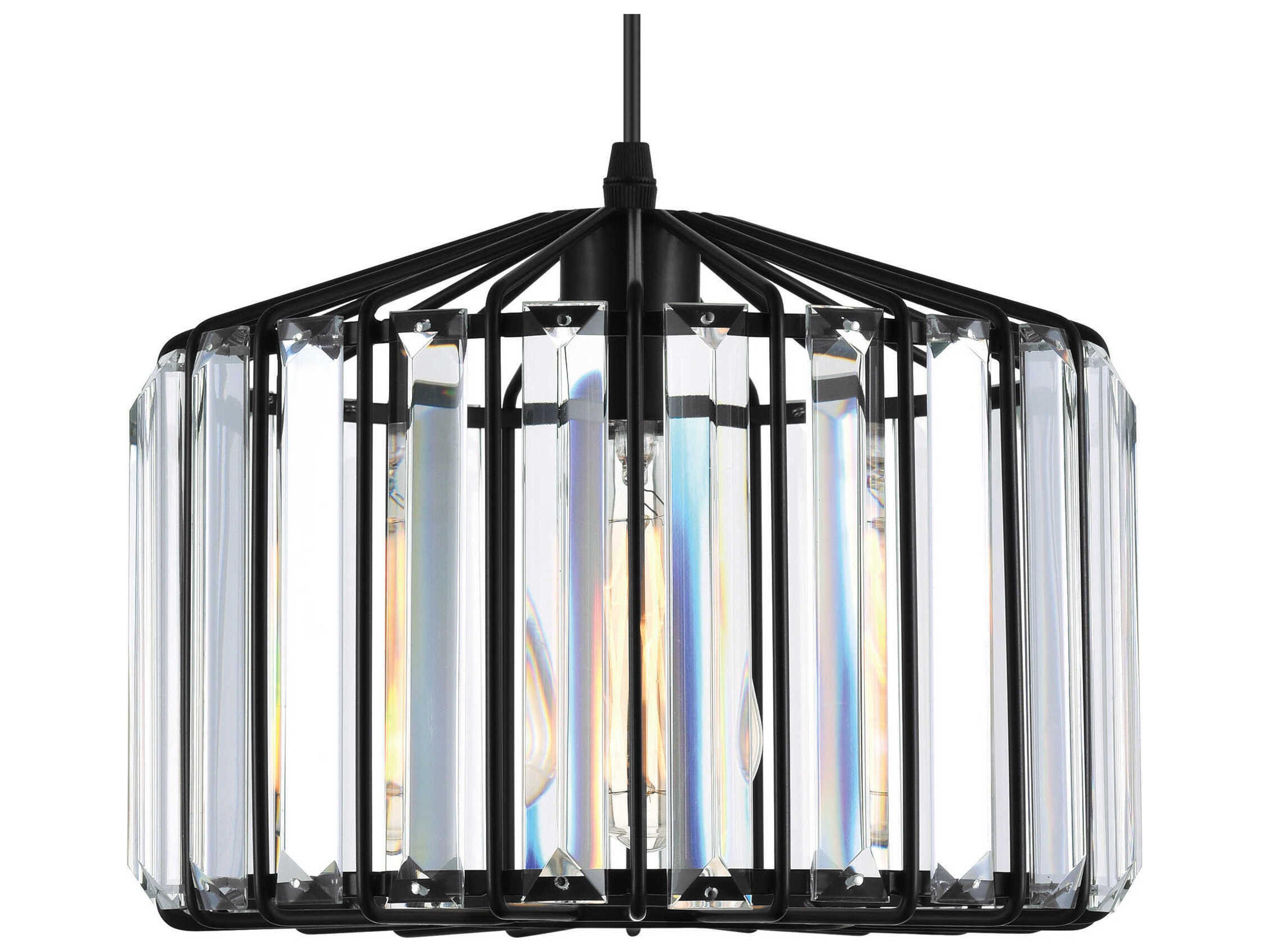 CWI Lighting Alethia 1-Light Black Mini Pendant