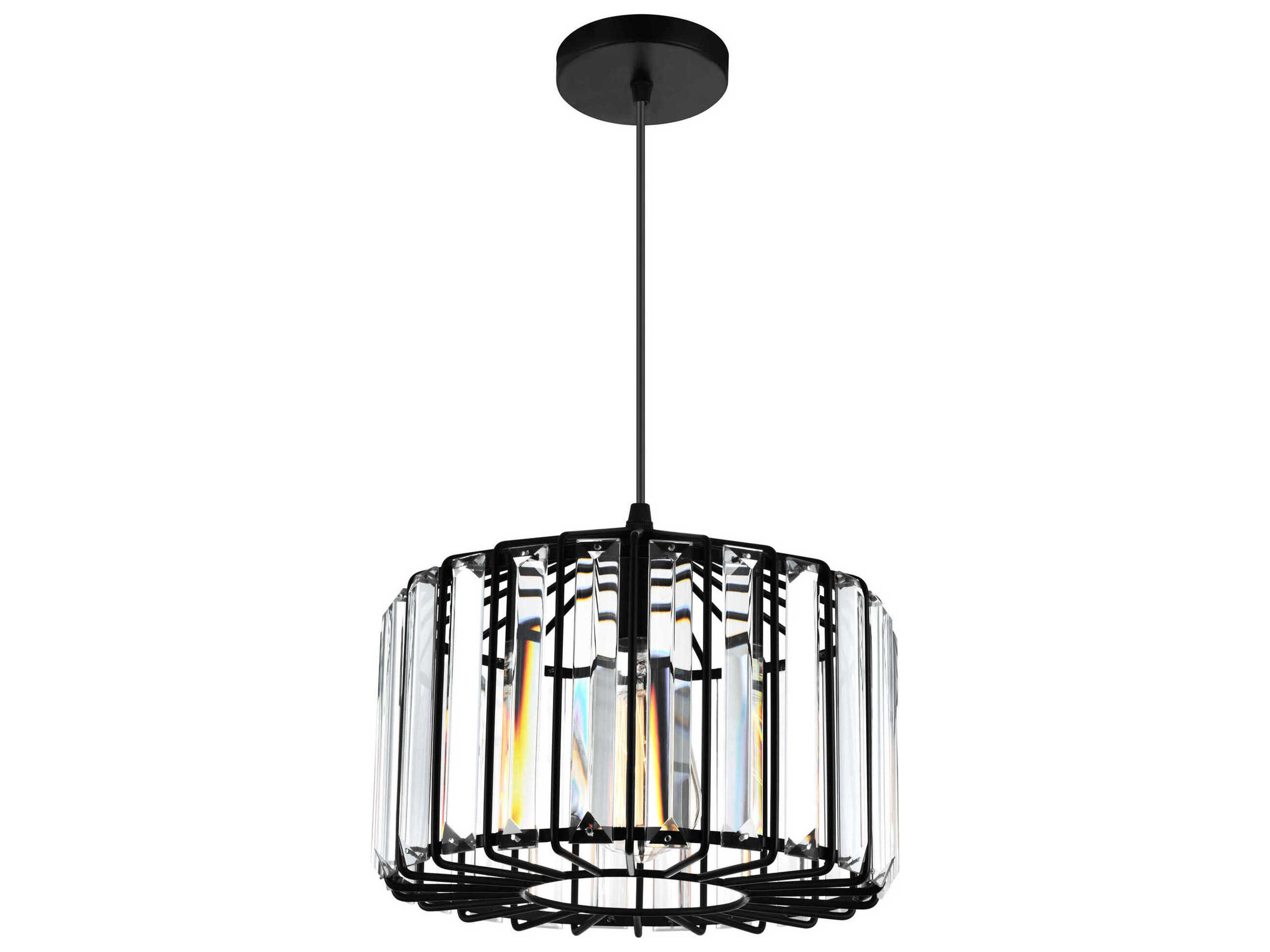 CWI Lighting Alethia 1-Light Black Mini Pendant