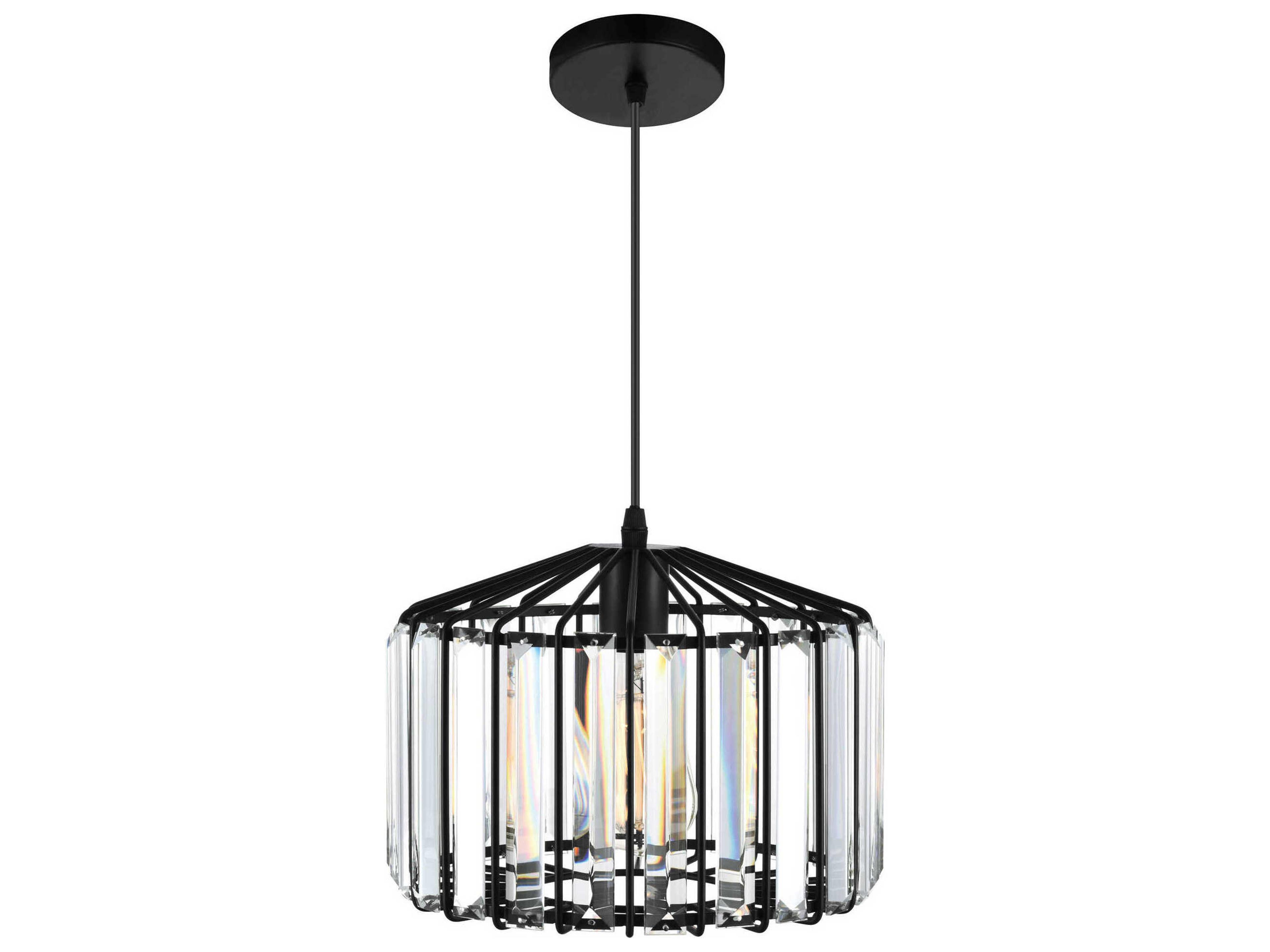 CWI Lighting Alethia 1-Light Black Mini Pendant