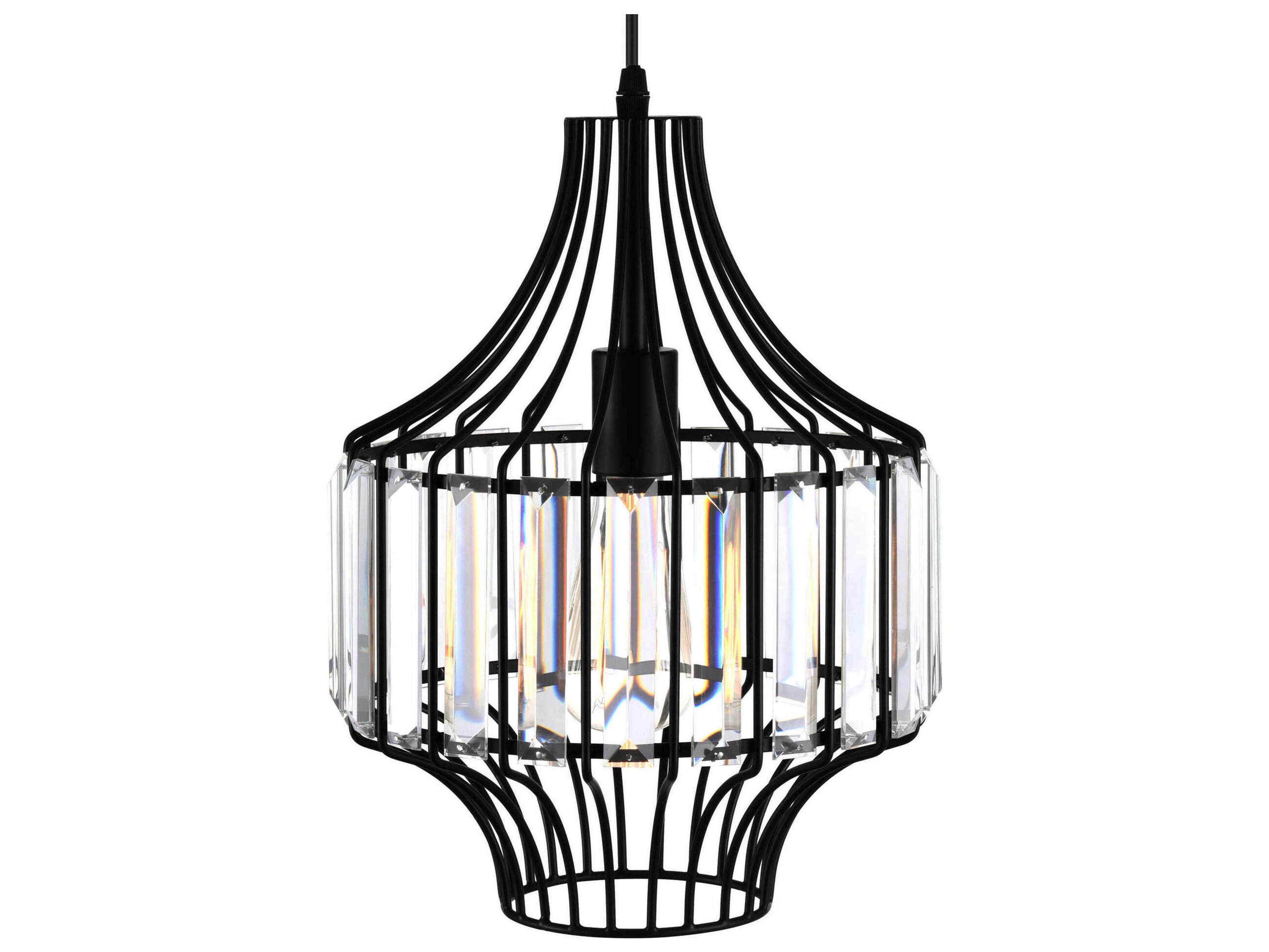 CWI Lighting Alethia 1-Light Black Mini Pendant
