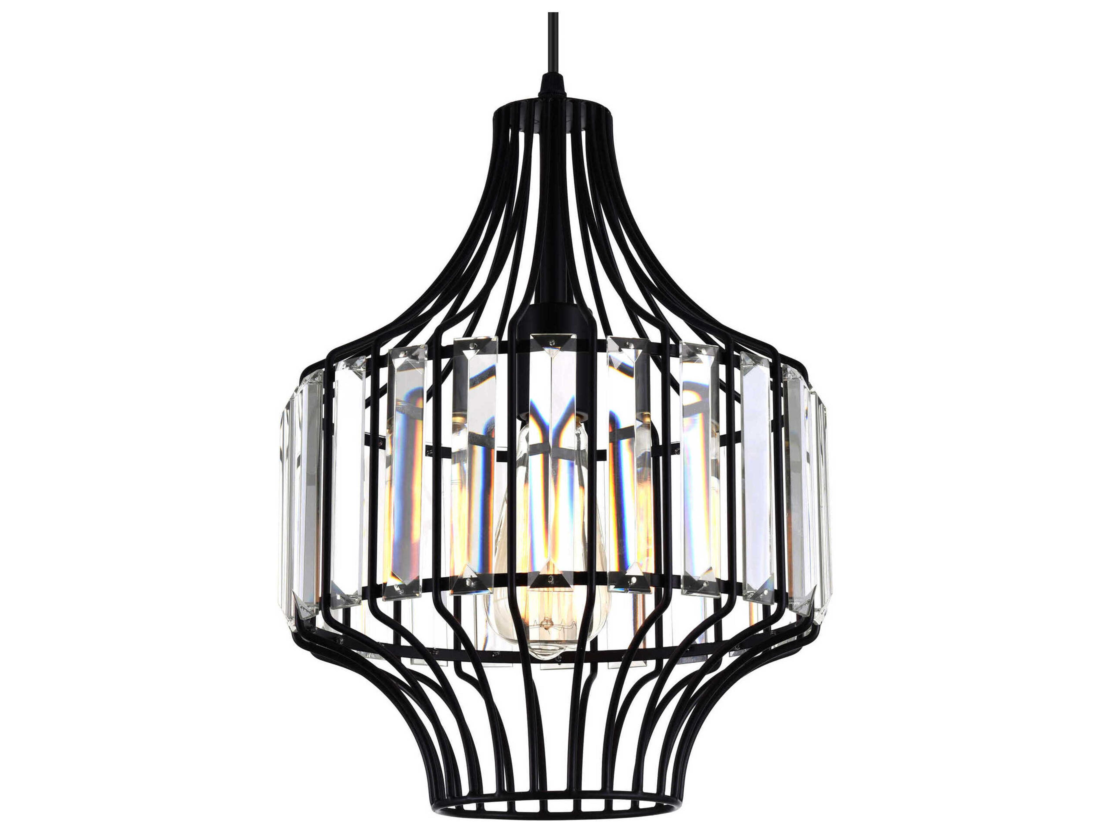 CWI Lighting Alethia 1-Light Black Mini Pendant