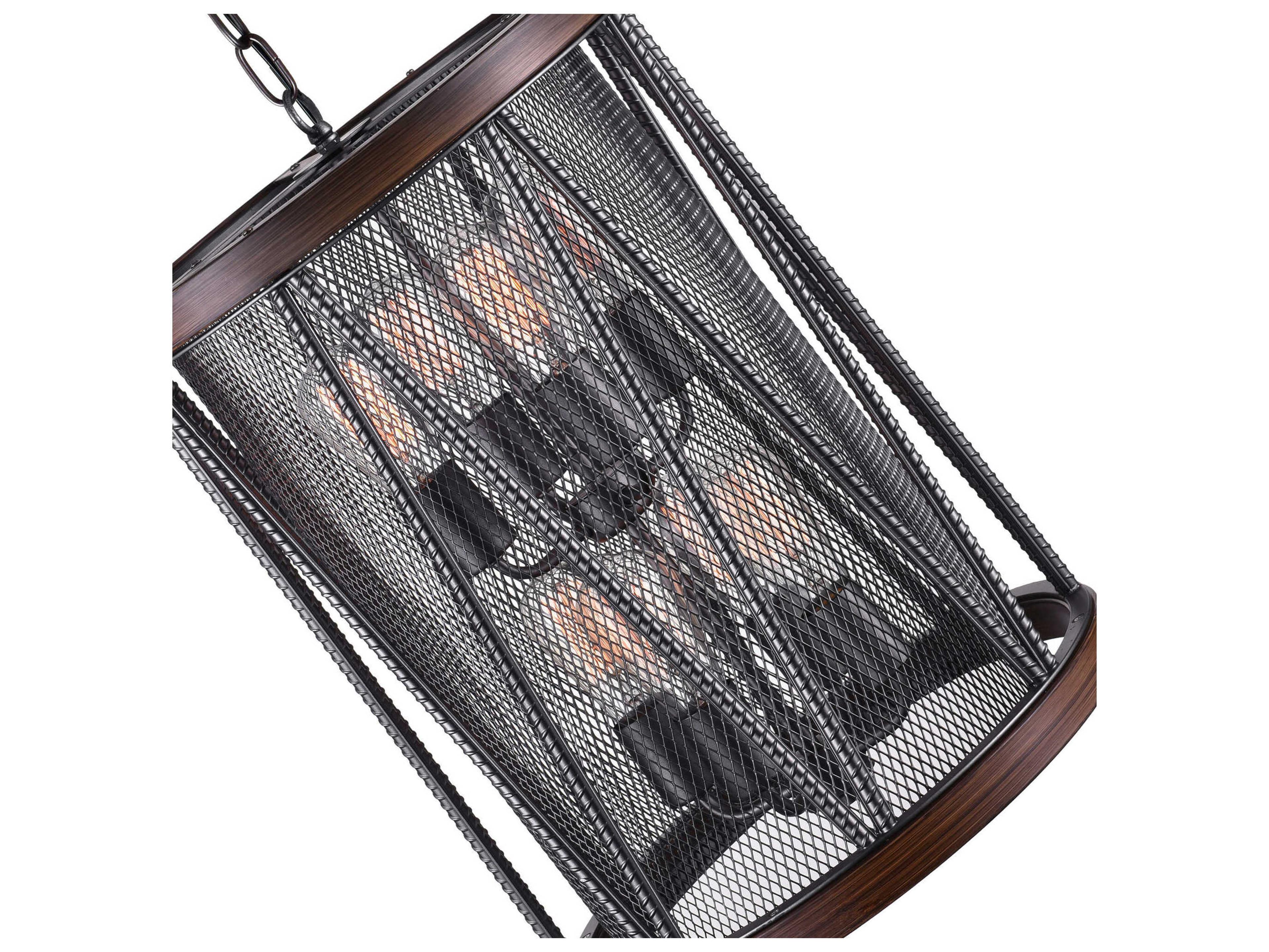 CWI Lighting Parsh 8-Light Pewter Black Drum Tiered Pendant