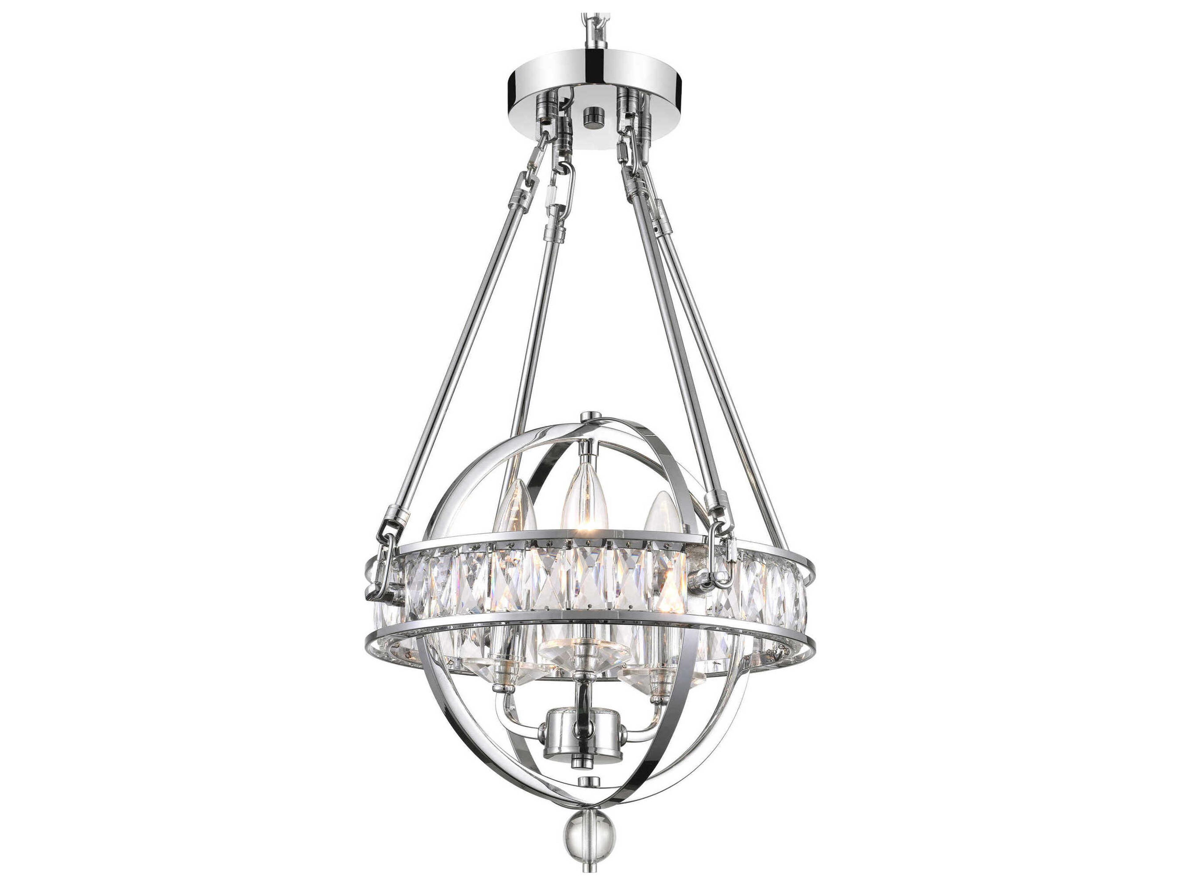 CWI Lighting Arkansas 3-Light Chrome Traditional Globe Chandelier