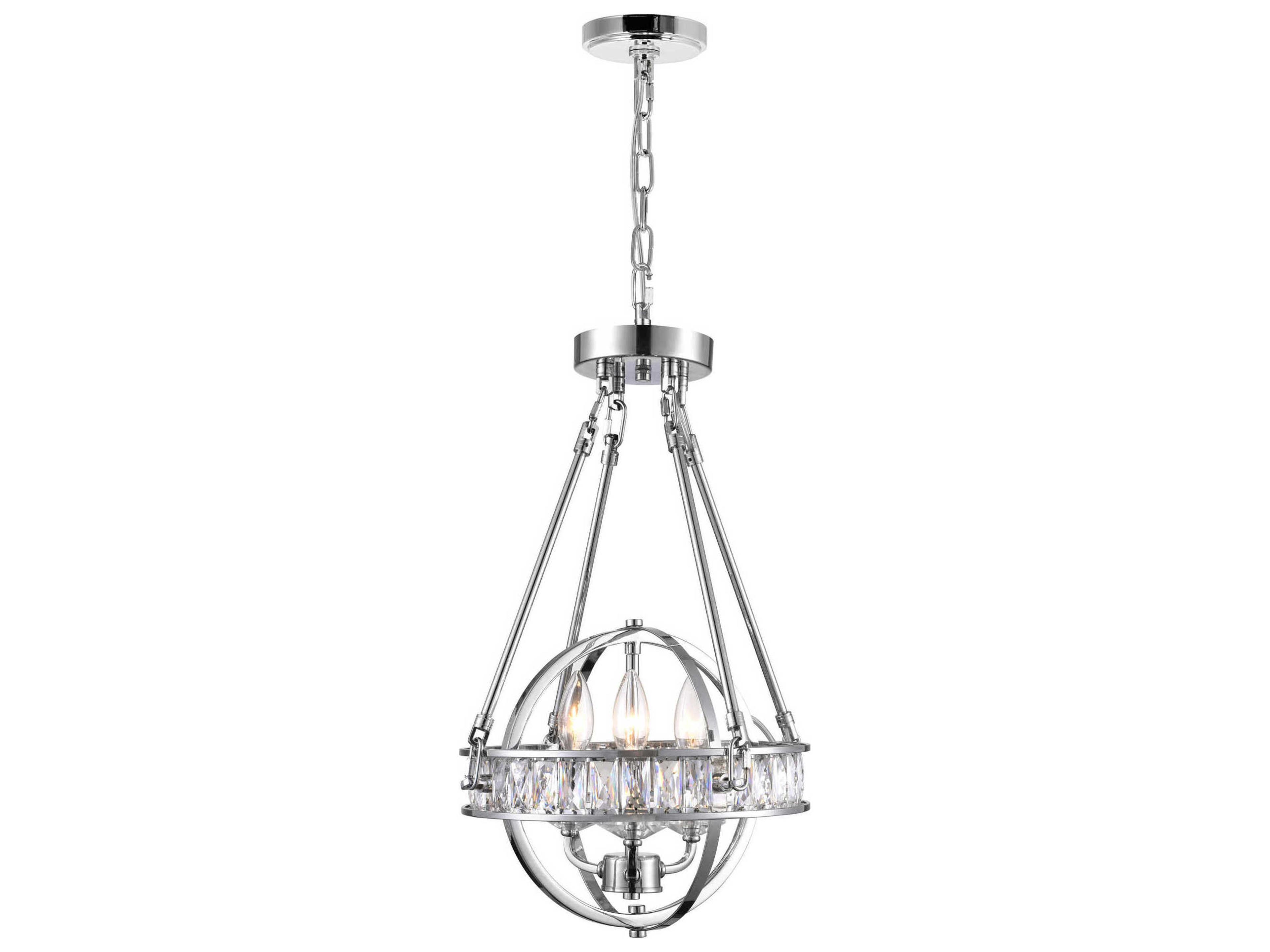CWI Lighting Arkansas 3-Light Chrome Traditional Globe Chandelier
