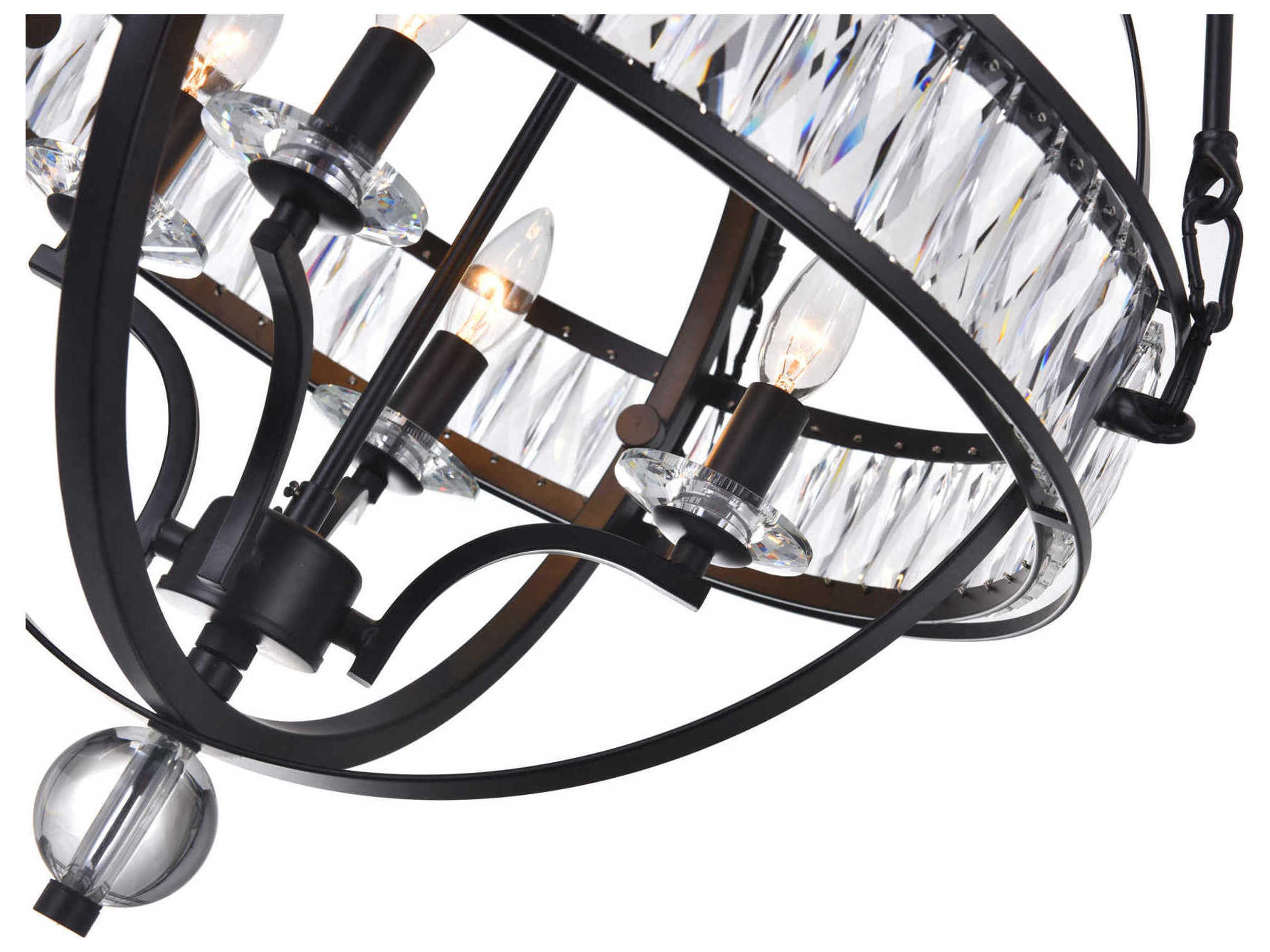 CWI Lighting Arkansas 4-Light Black Traditional Globe Chandelier