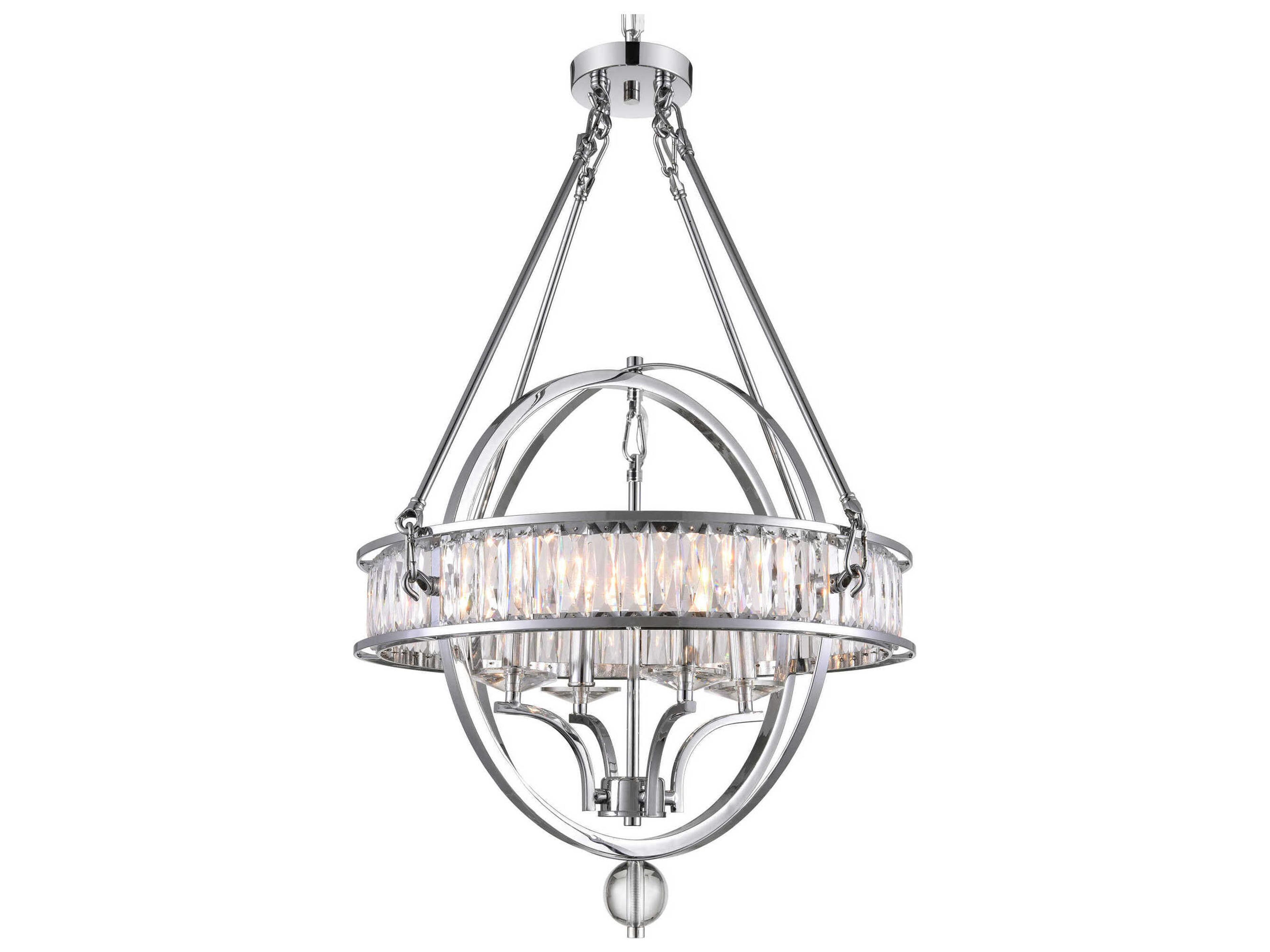CWI Lighting Arkansas 4-Light Chrome Traditional Globe Chandelier