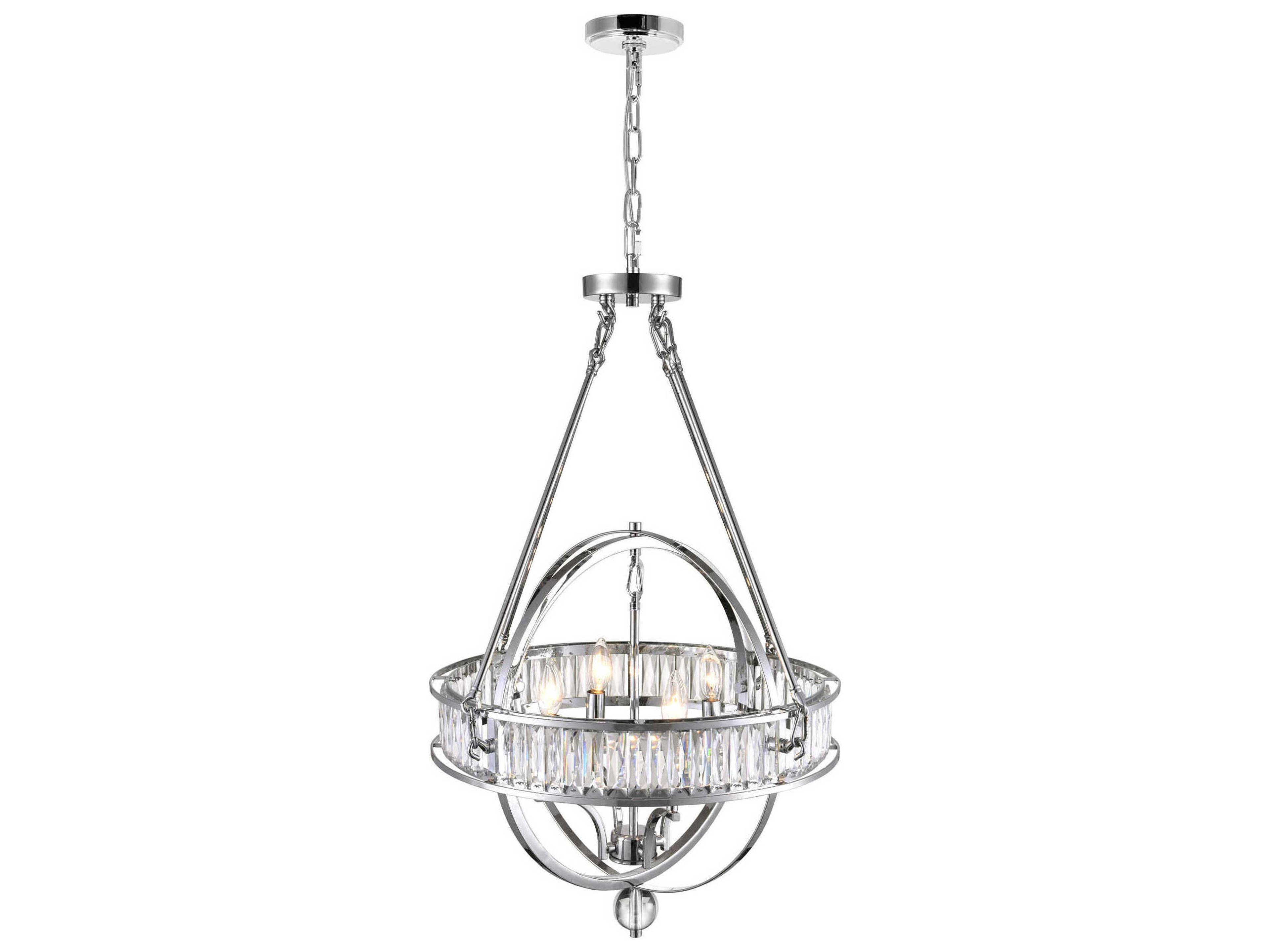 CWI Lighting Arkansas 4-Light Chrome Traditional Globe Chandelier