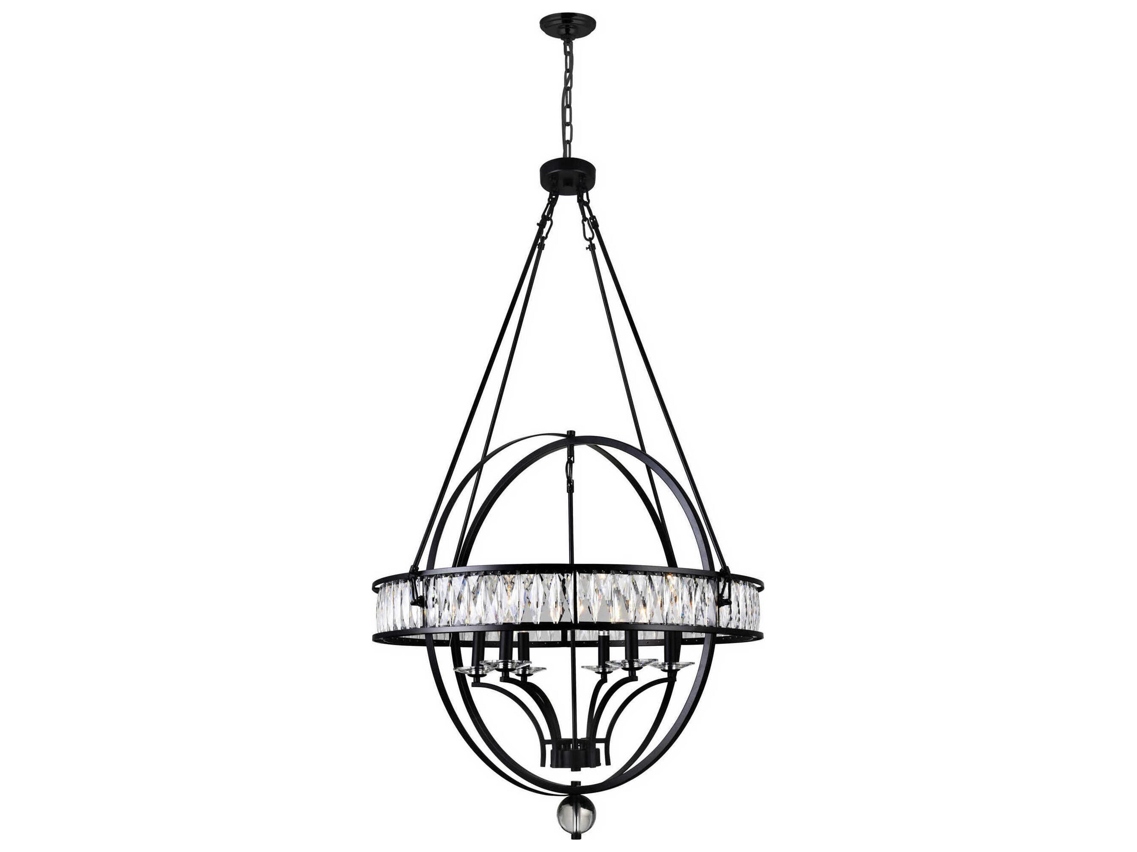 Arkansas 6-Light Black Traditional Globe Chandelier