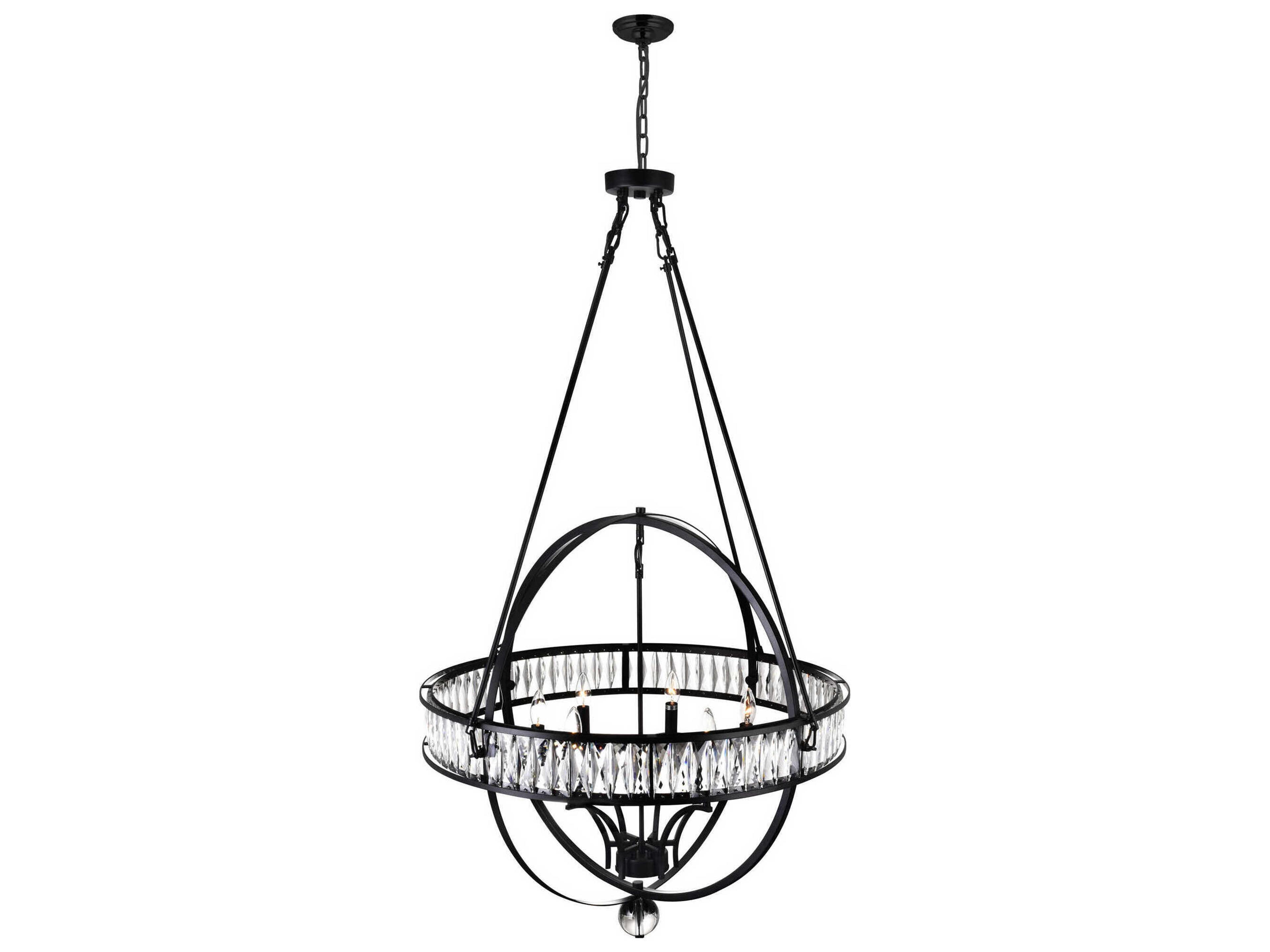 CWI Lighting Arkansas 6-Light Black Traditional Globe Chandelier
