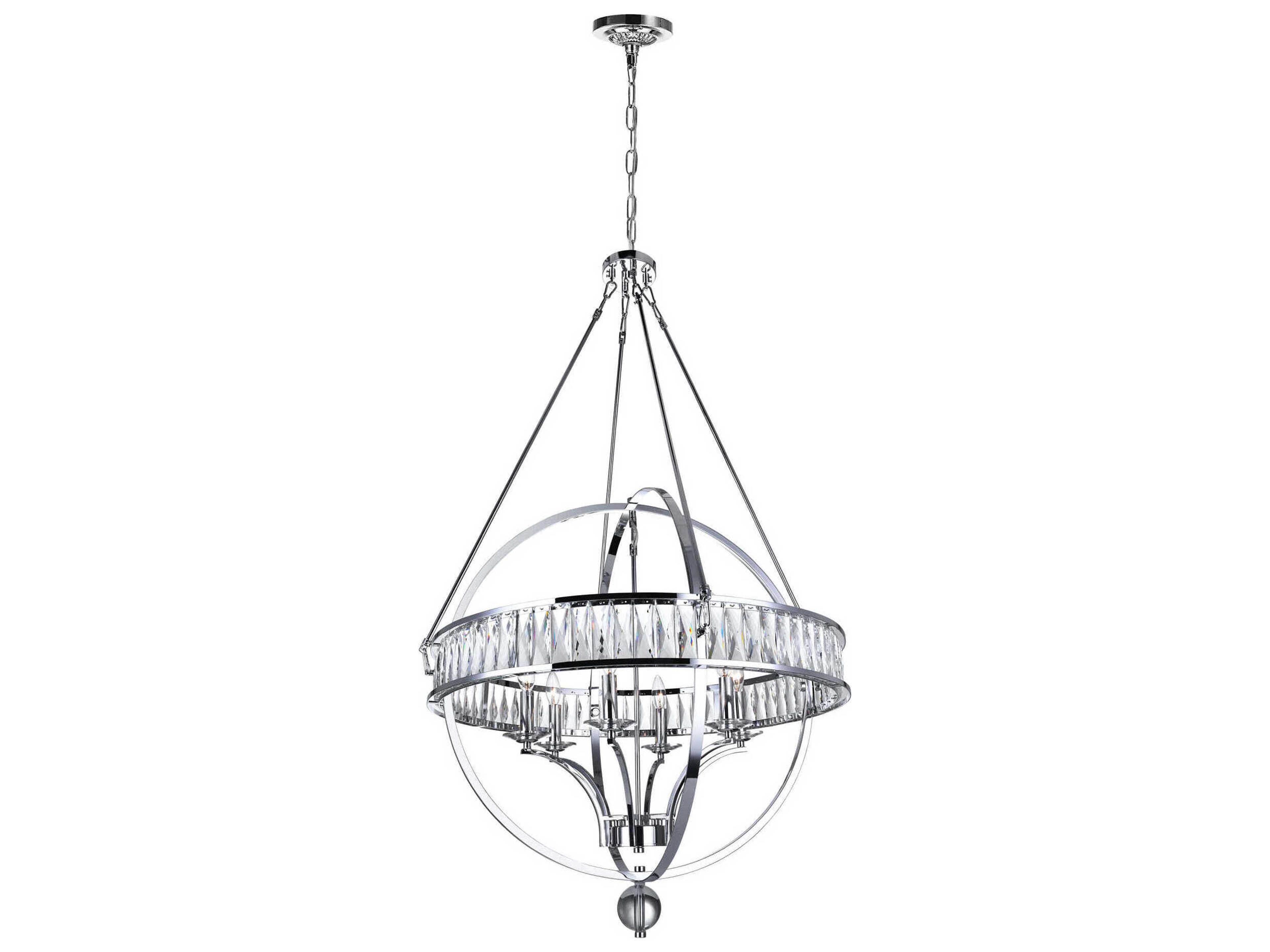 CWI Lighting Arkansas 6-Light Chrome Traditional Globe Chandelier