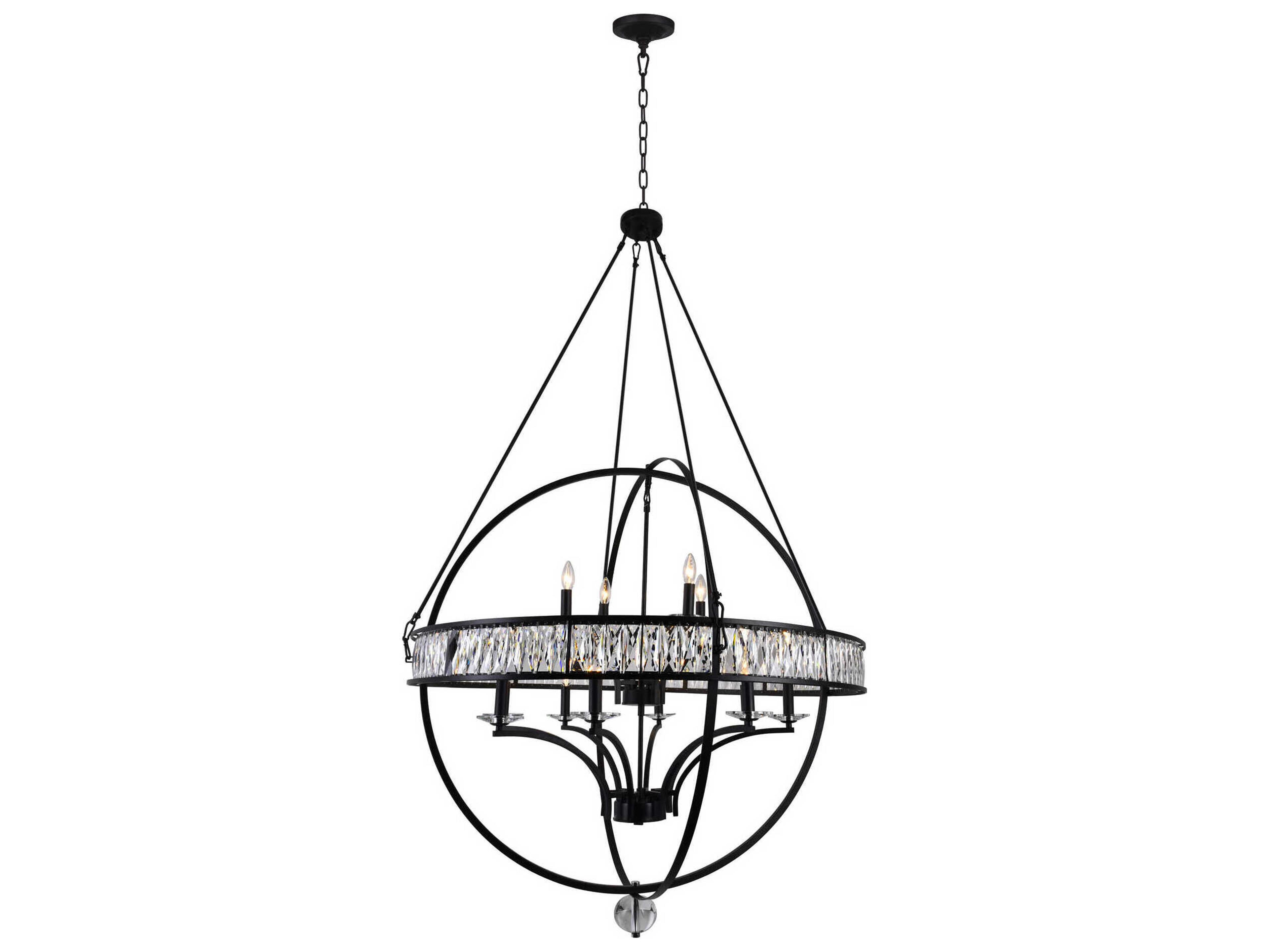 Arkansas 12-Light Black Traditional Globe Chandelier
